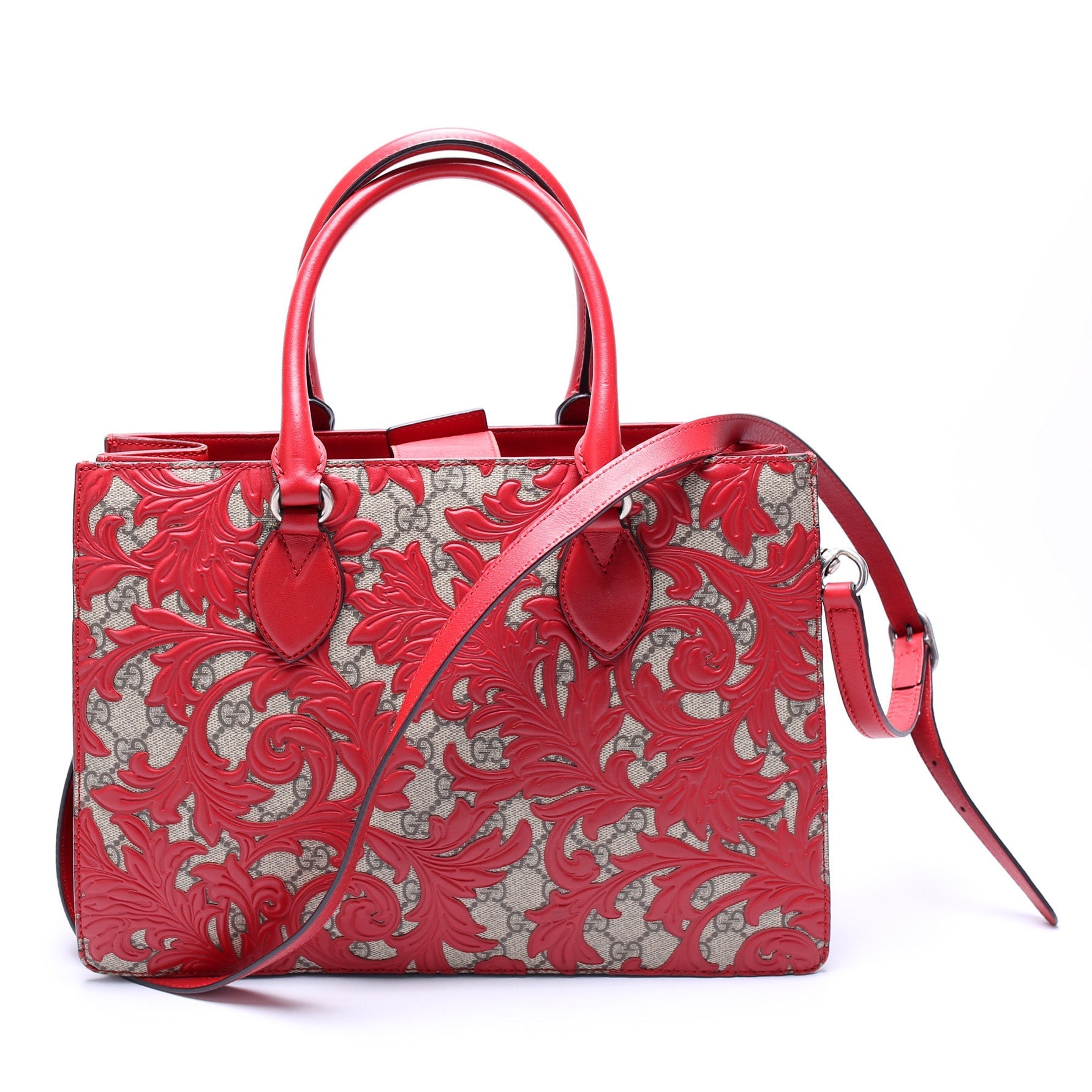 Gucci 409531 GG Supreme Arabesque Top Handle Tote Bag