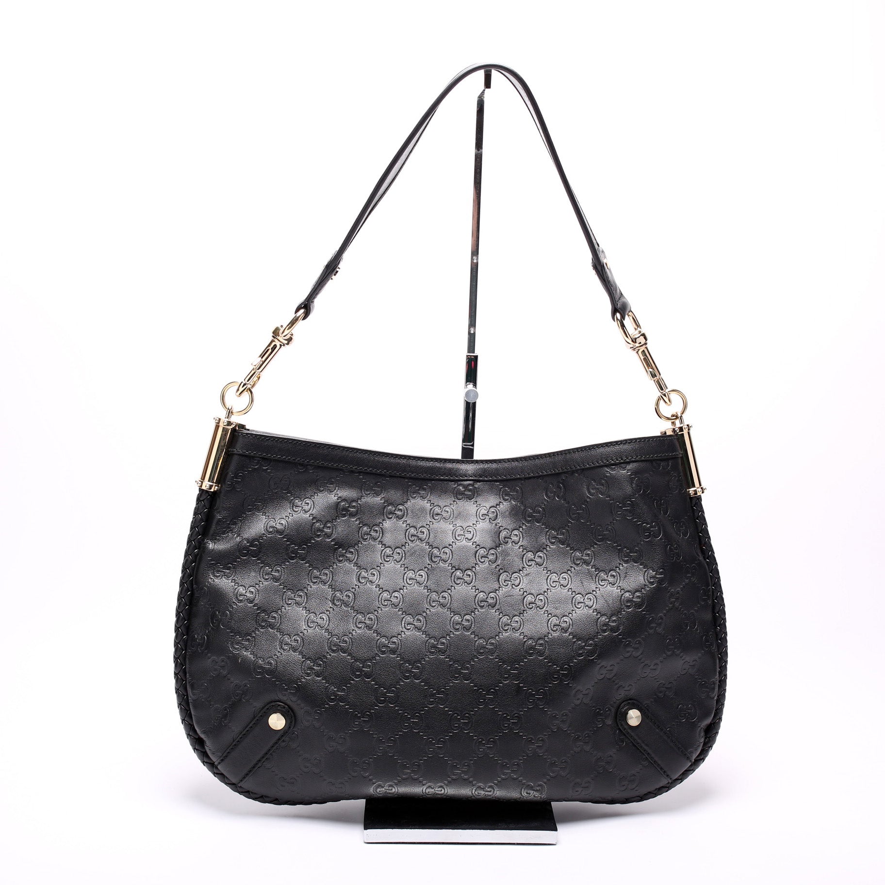 Gucci 167734 GG Leather Britt Medium Shoulder Bag