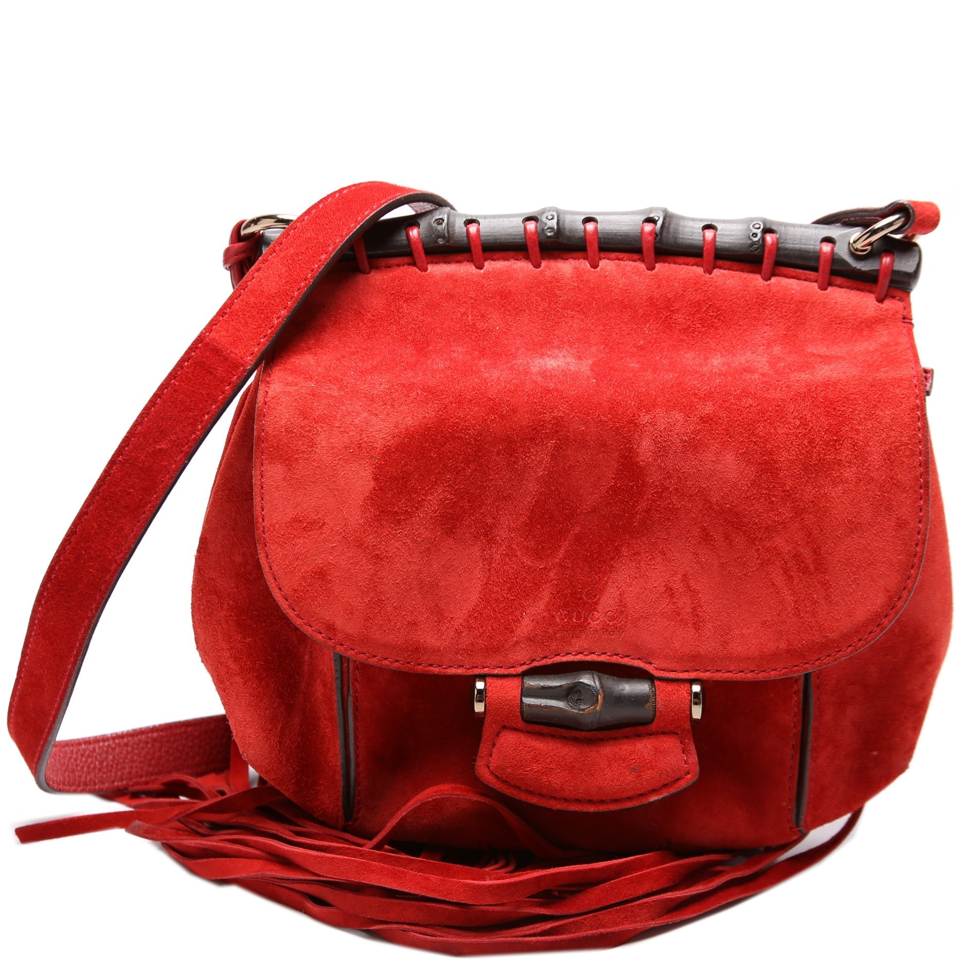 Gucci 347100 Suede Nouveau Fringe Small Shoulder Bag