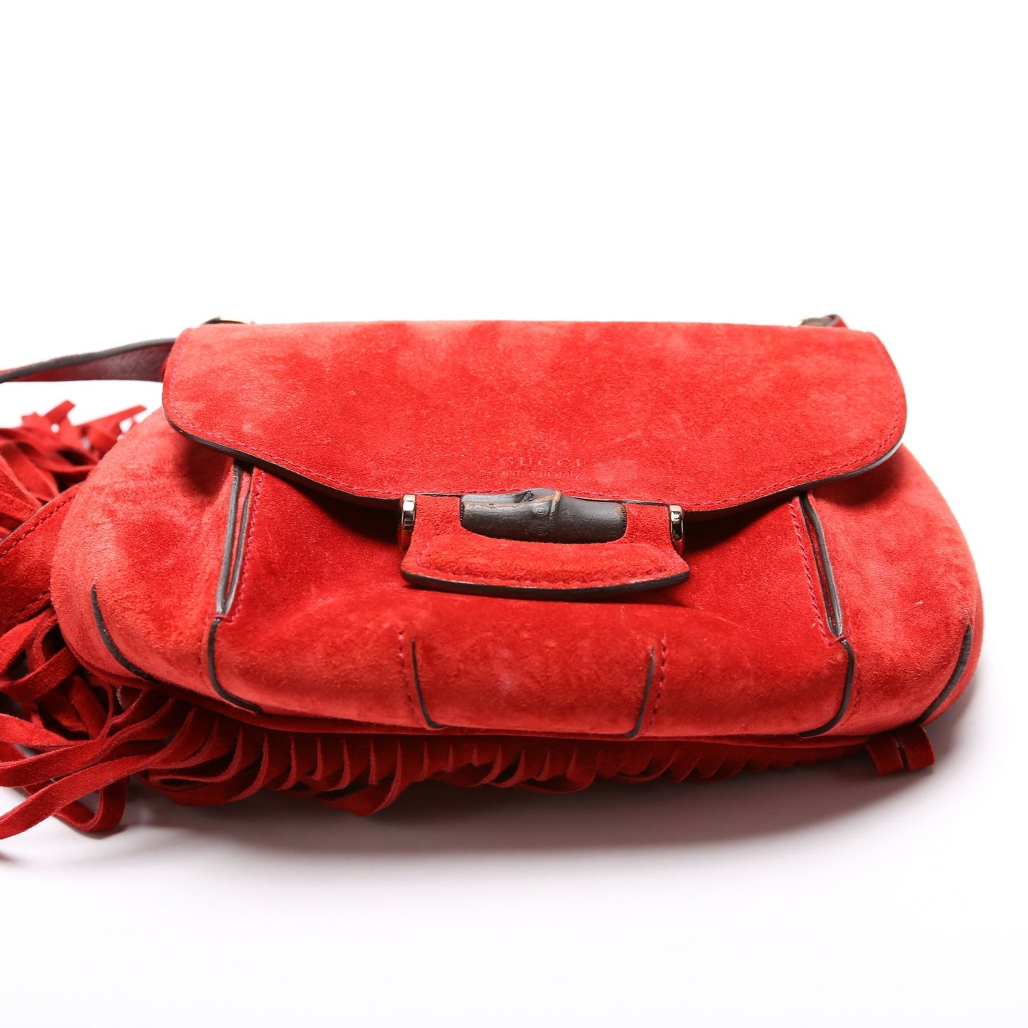 Gucci 347100 Suede Nouveau Fringe Small Shoulder Bag