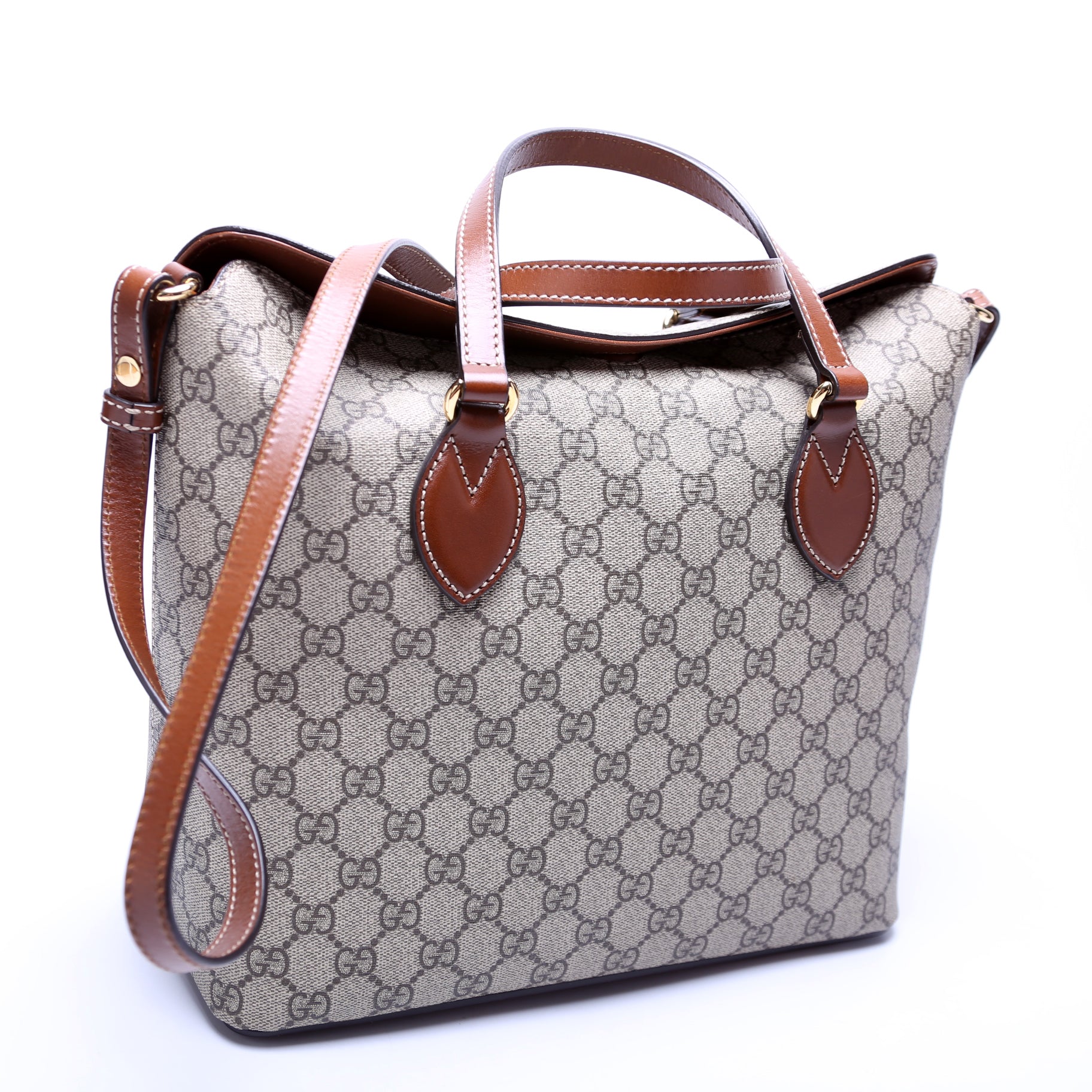 Gucci 429147 GG Canvas Fold Over Tote Bag