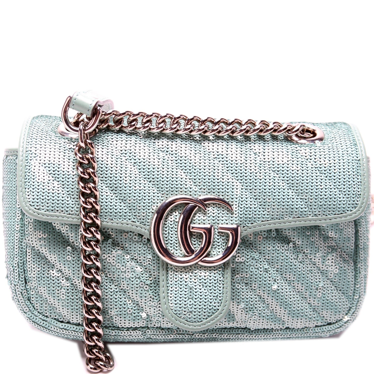 Gucci 446744 Marmont Sequin Shoulder Mini Flap Bag