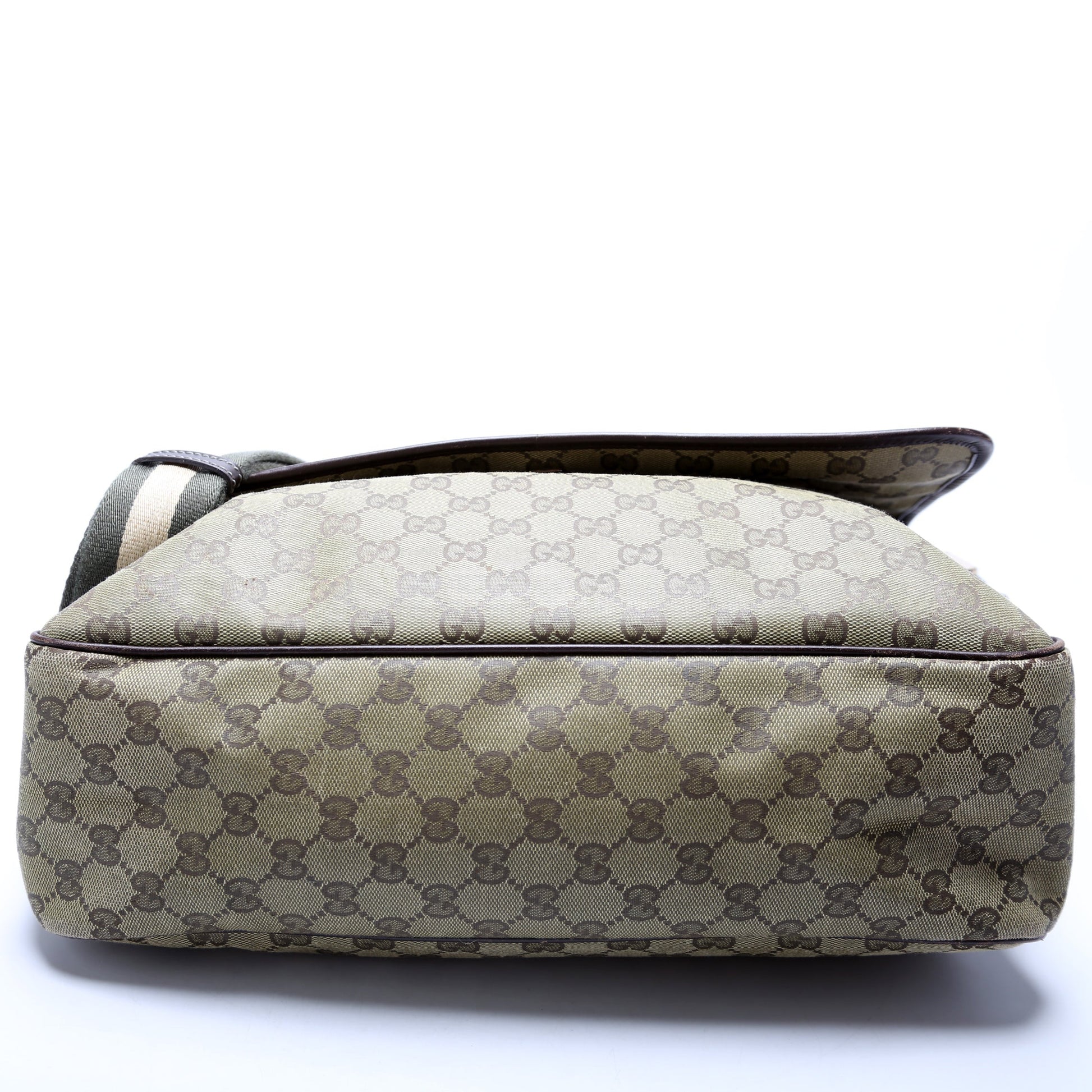 Gucci 233052 GG Coated Canvas Medium Messenger Flap Bag