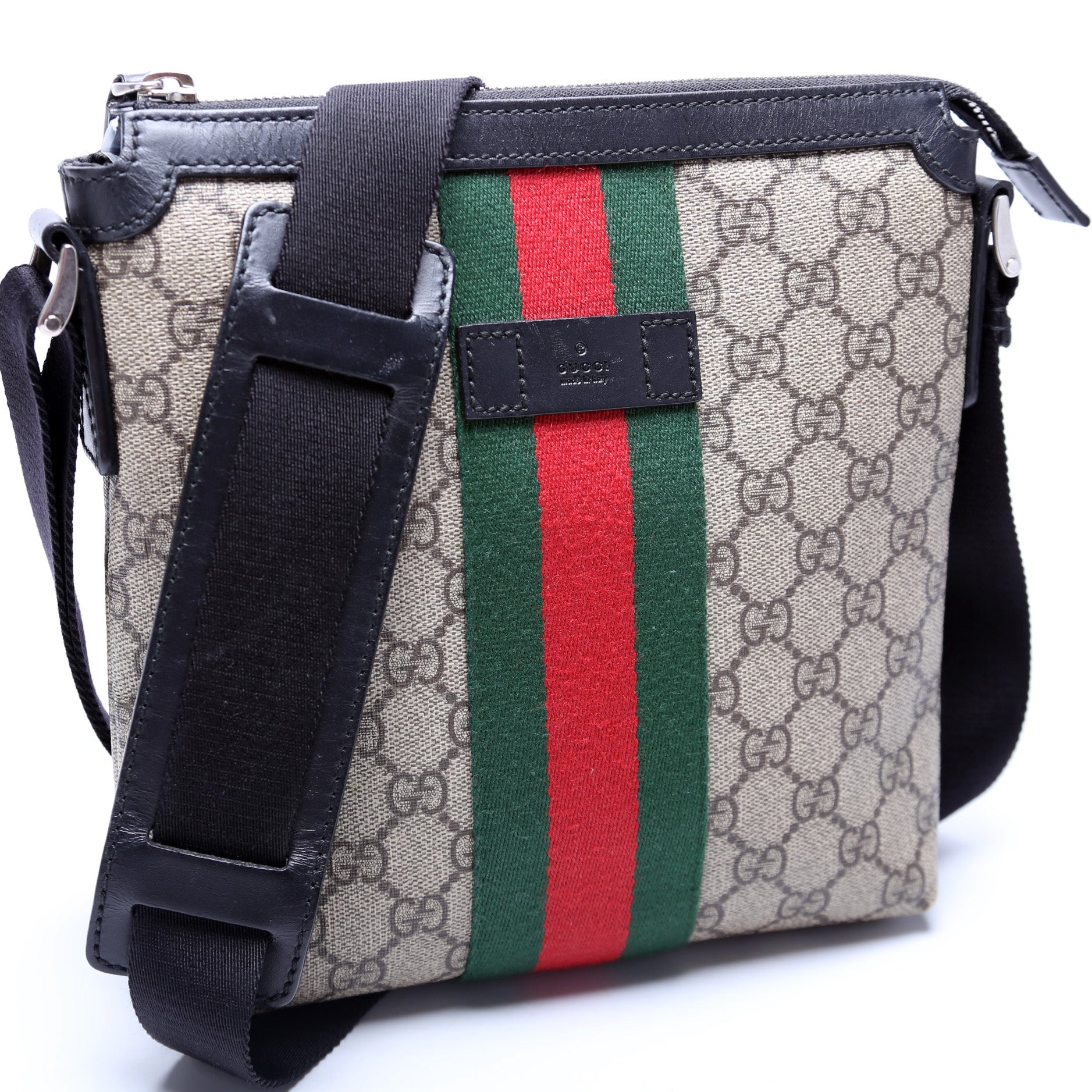 Gucci 471454 GG Supreme Web Messenger Bag