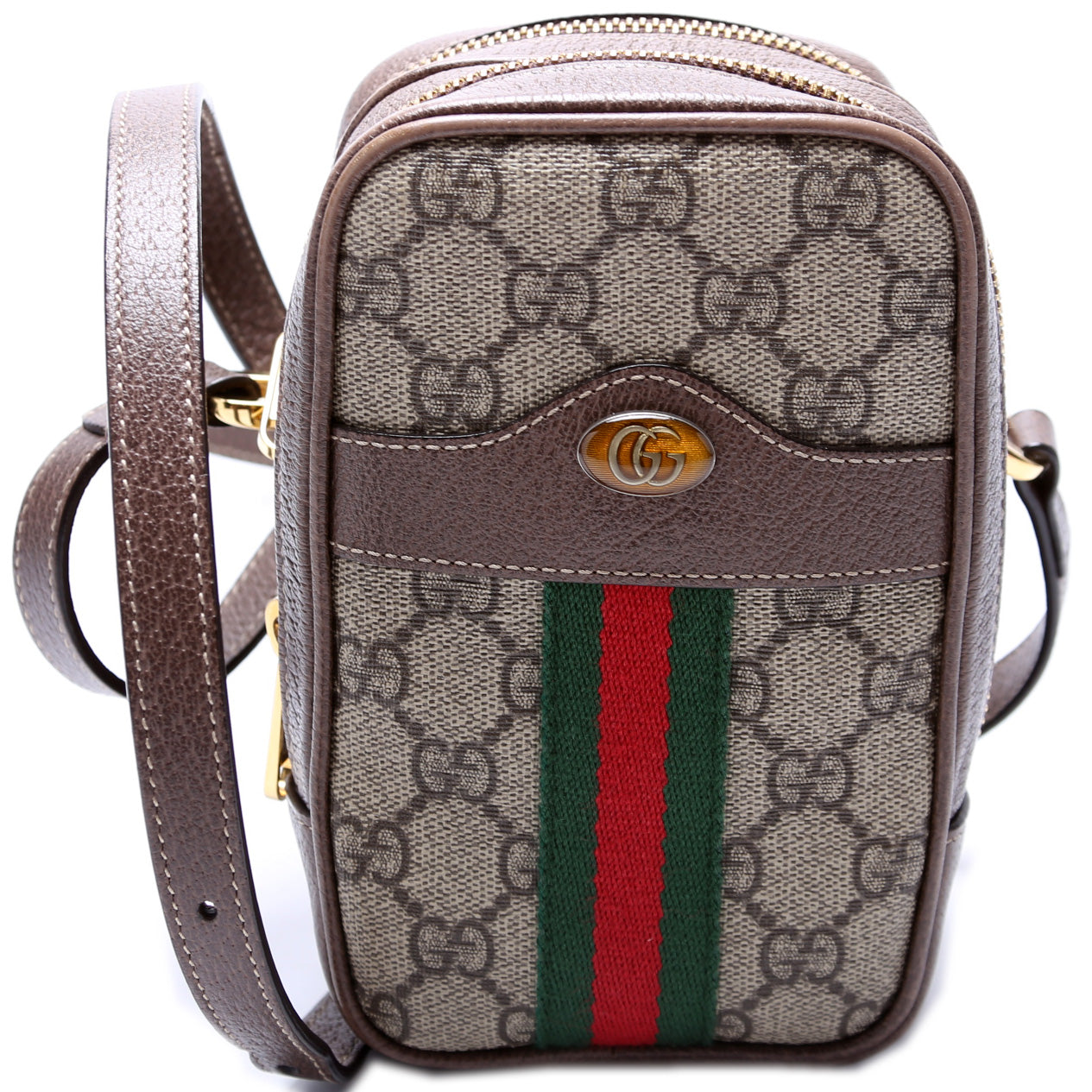 Gucci 546595 Ophidia GG Supreme Double Zip Bag