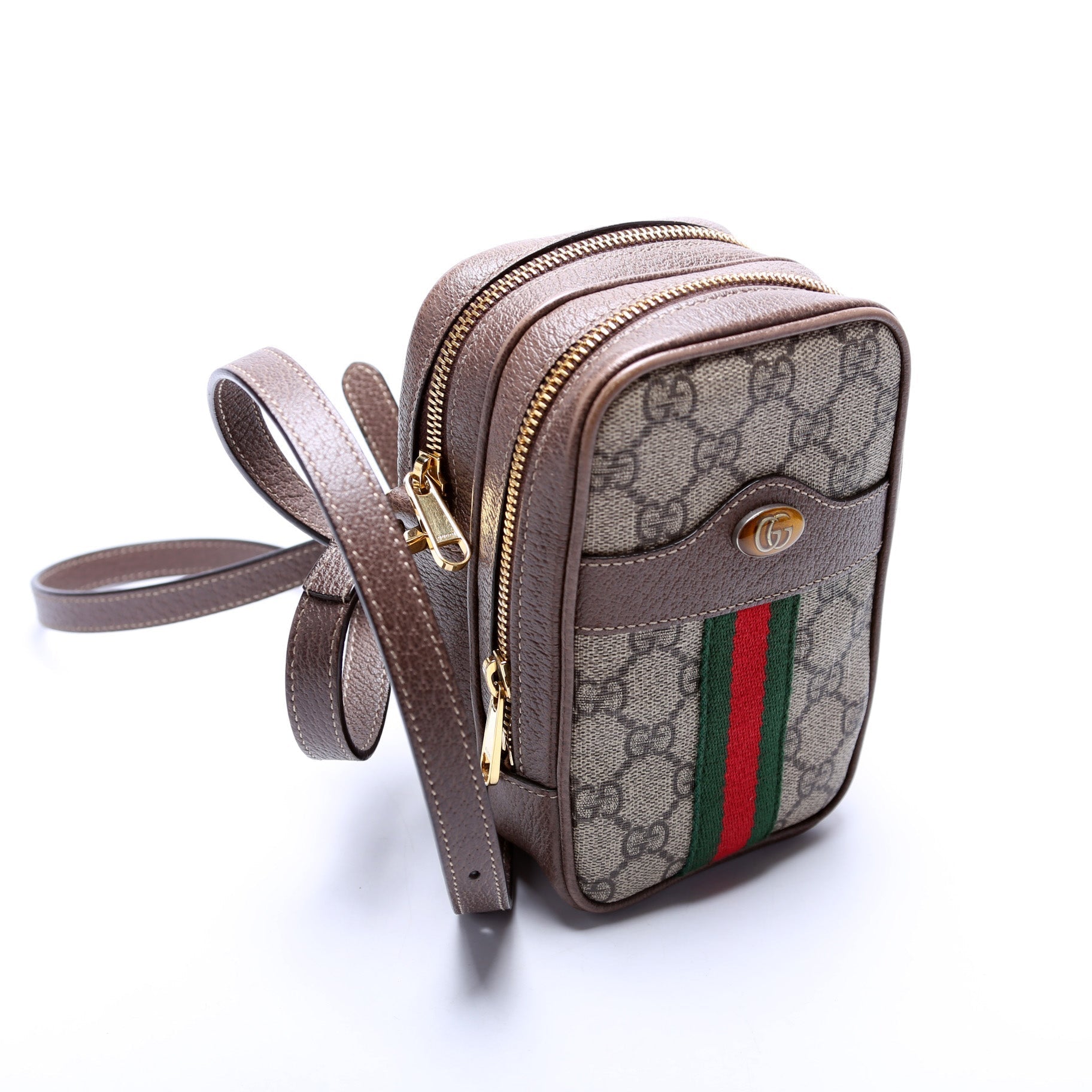 Gucci 546595 Ophidia GG Supreme Double Zip Bag