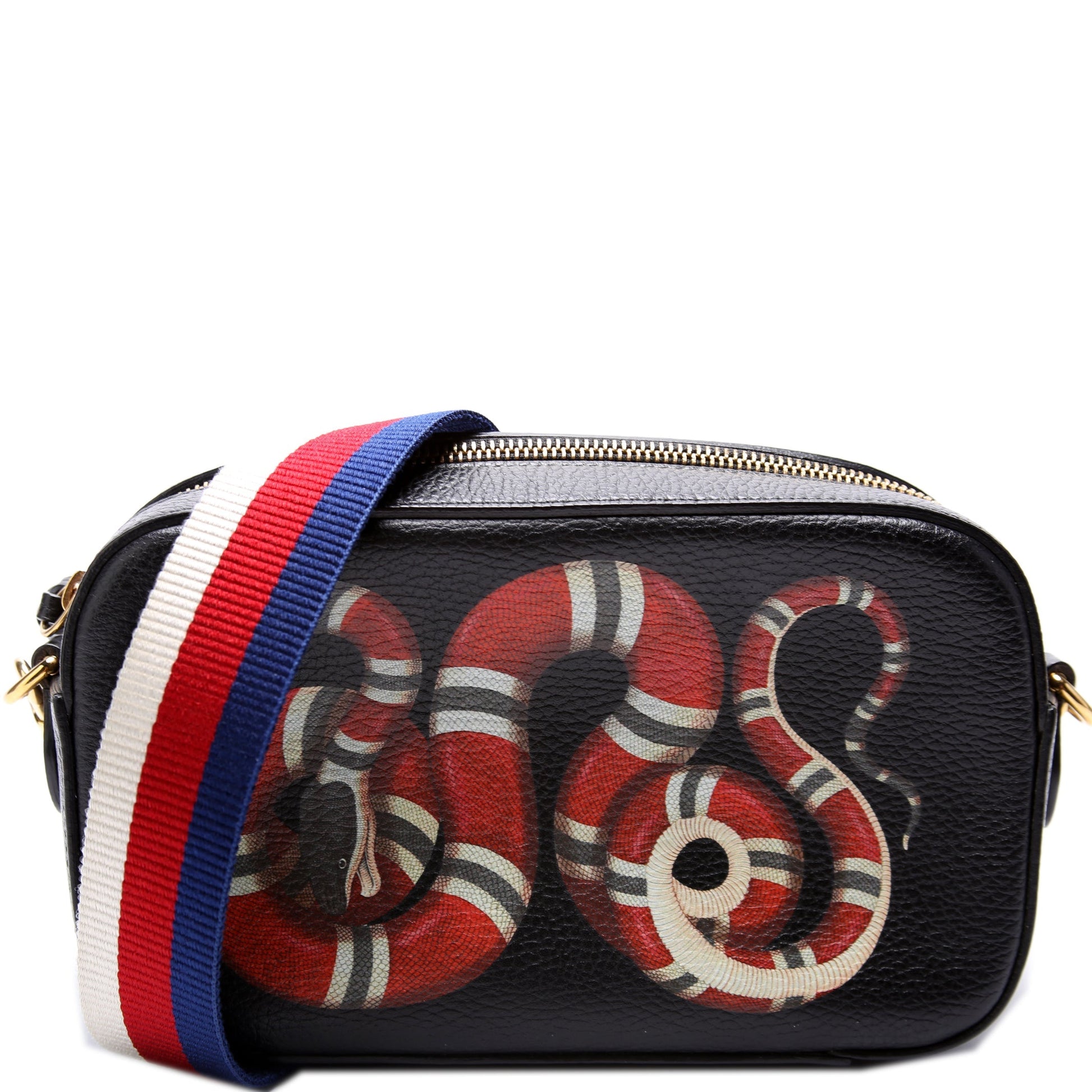 Gucci 461461 Leather Snake Messenger Bag