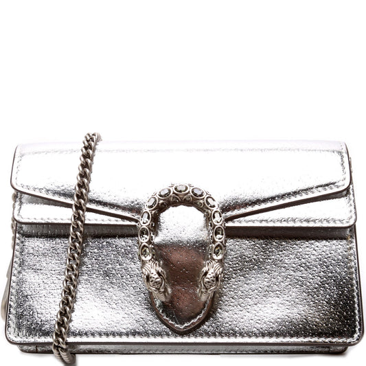 Gucci 476432 Dionysus Metallic Leather Super Mini Bag