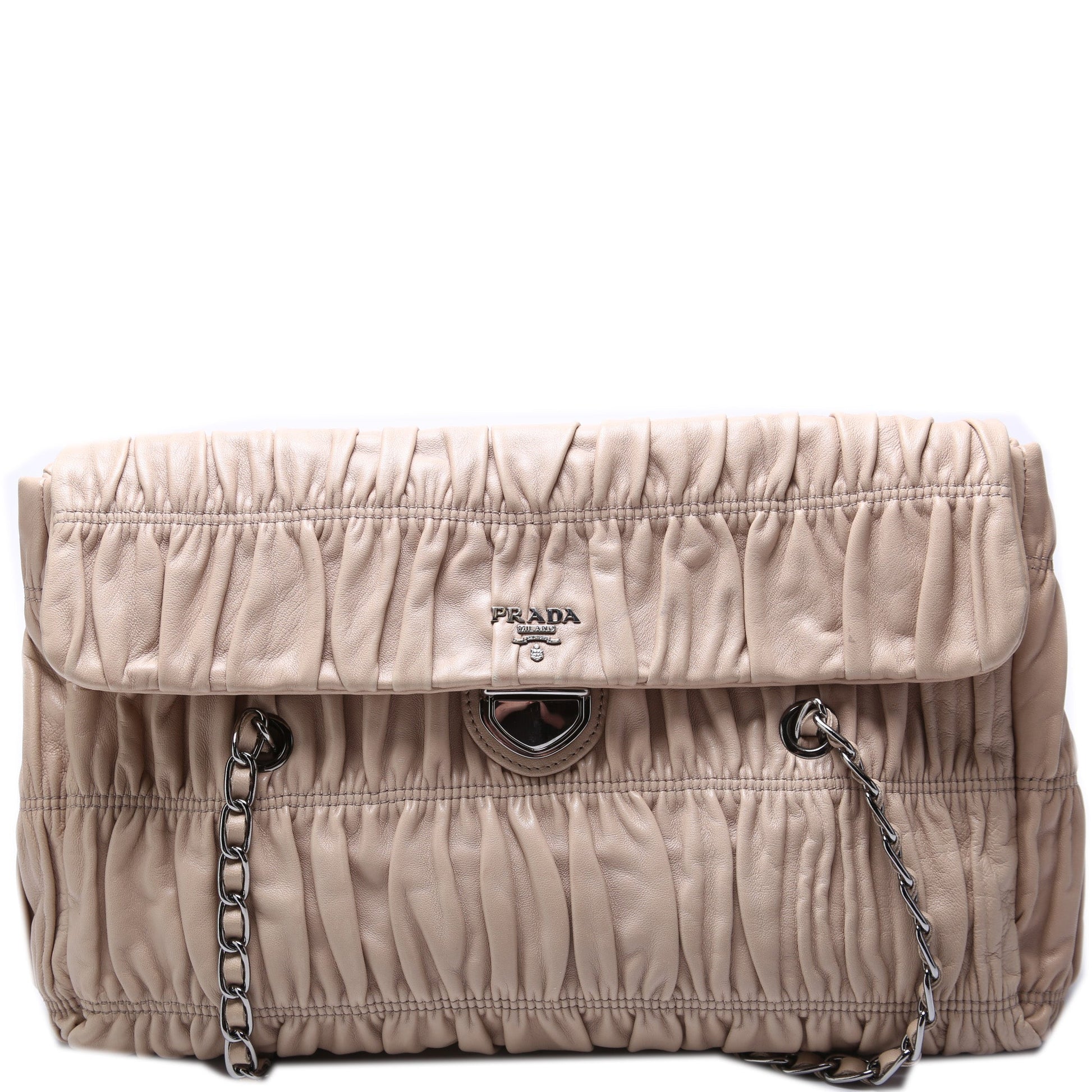 Prada Nappa Gaufre Chain Shoulder Flap Bag