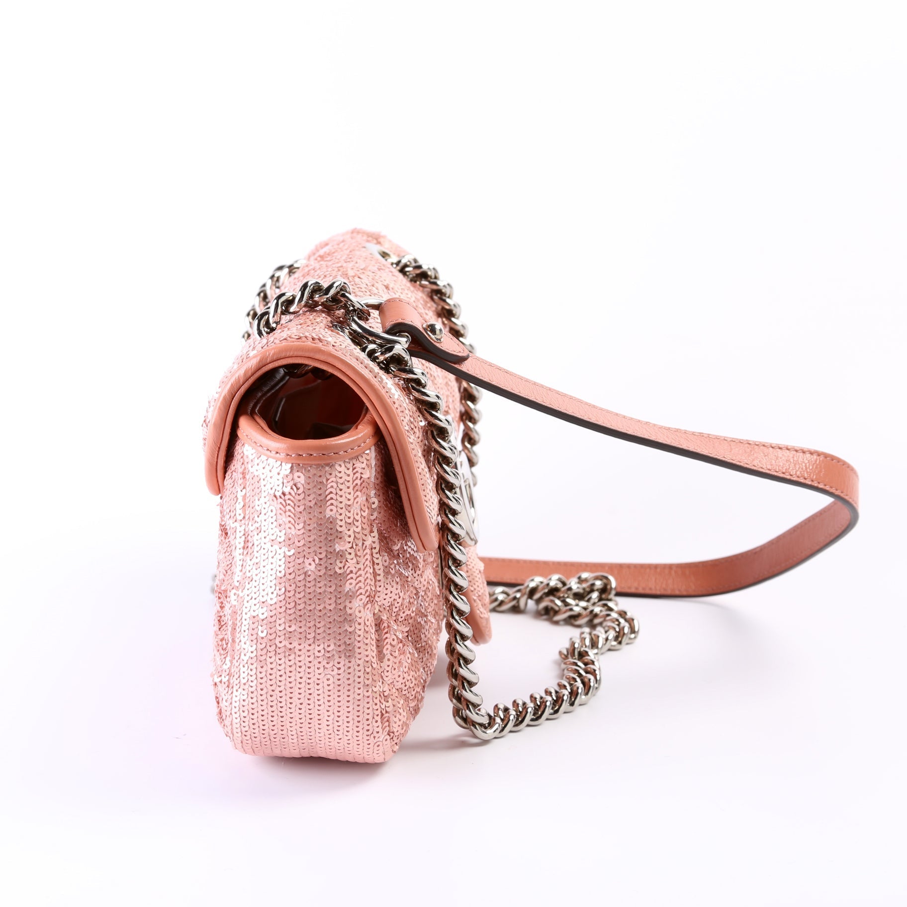 Gucci 446744 Marmont Sequin Shoulder Mini Flap Bag