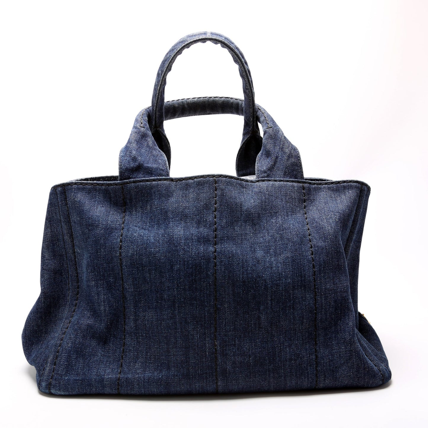 Prada Canapa Denim Canvas Large Tote Bag