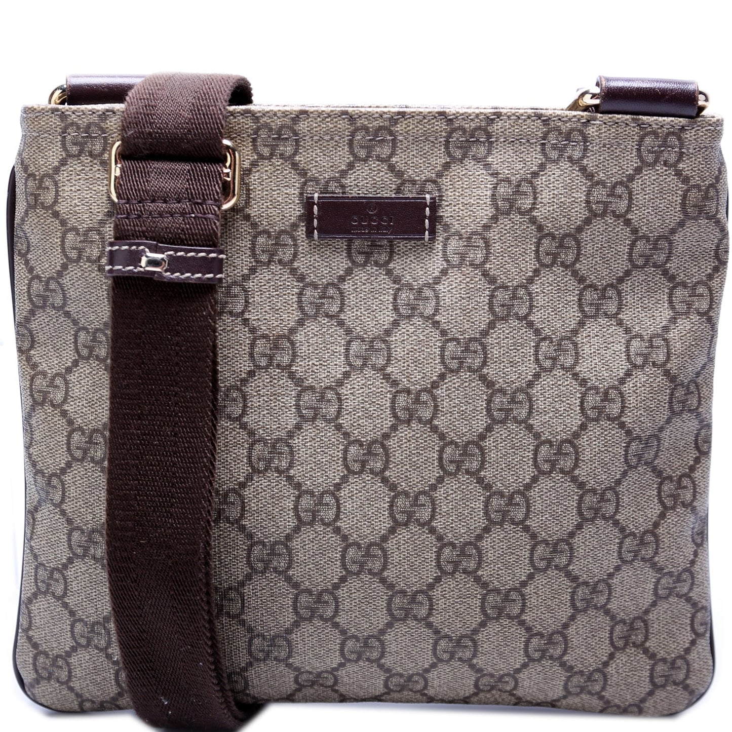 Gucci 201538 GG Supreme Flat Messenger Bag