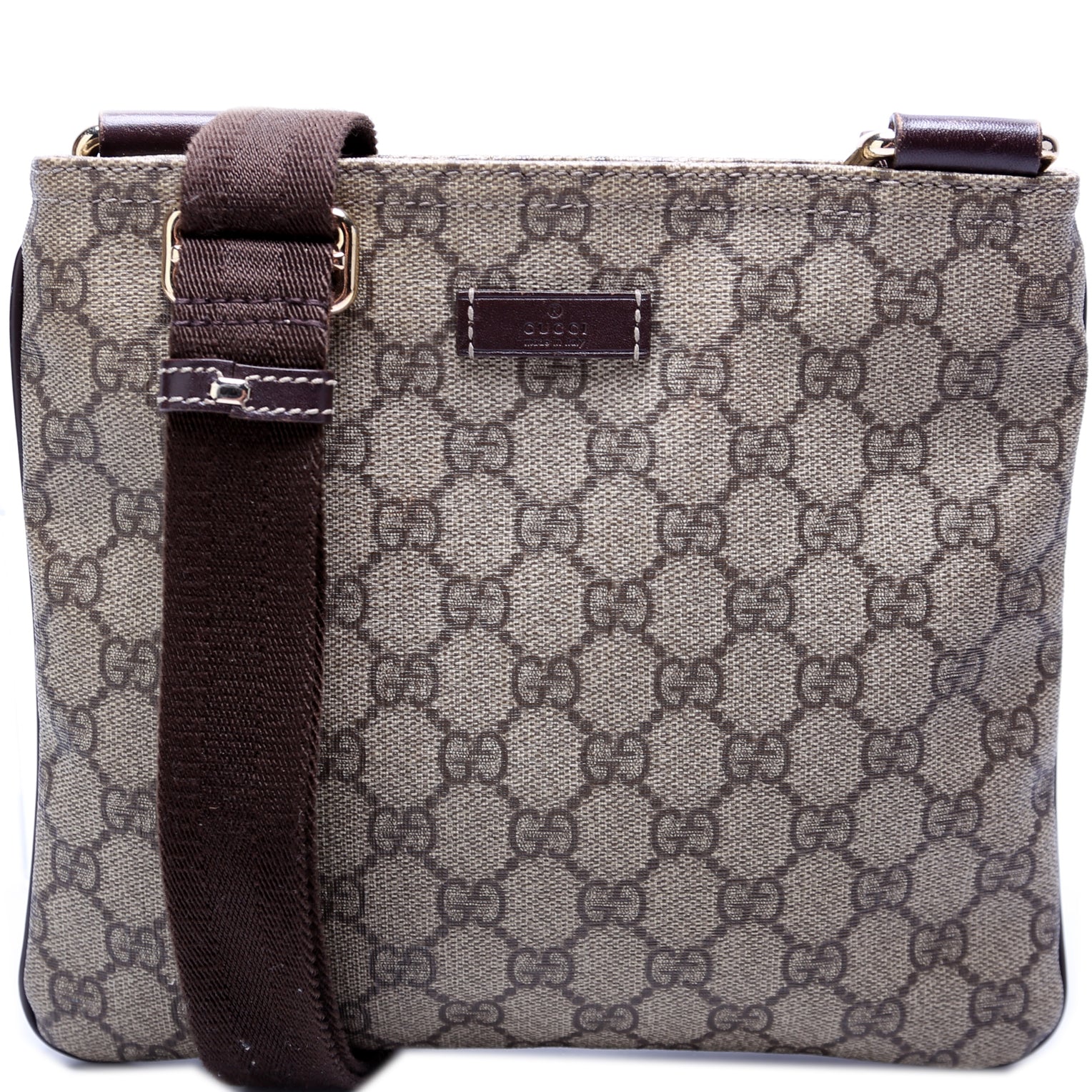 Gucci 201538 GG Supreme Flat Messenger Bag
