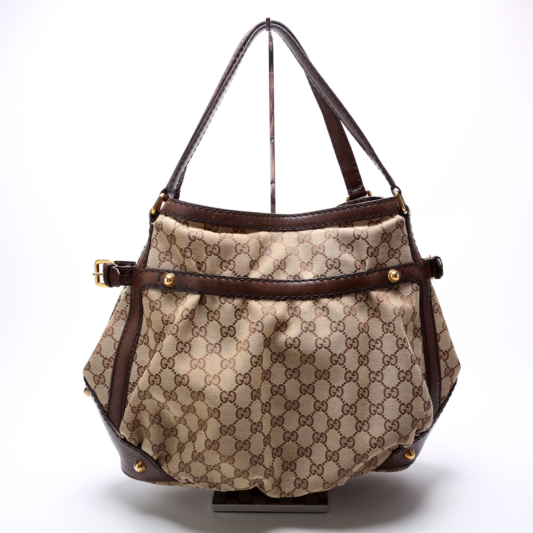 Gucci 203546 GG Canvas Jockey Medium Tote Bag