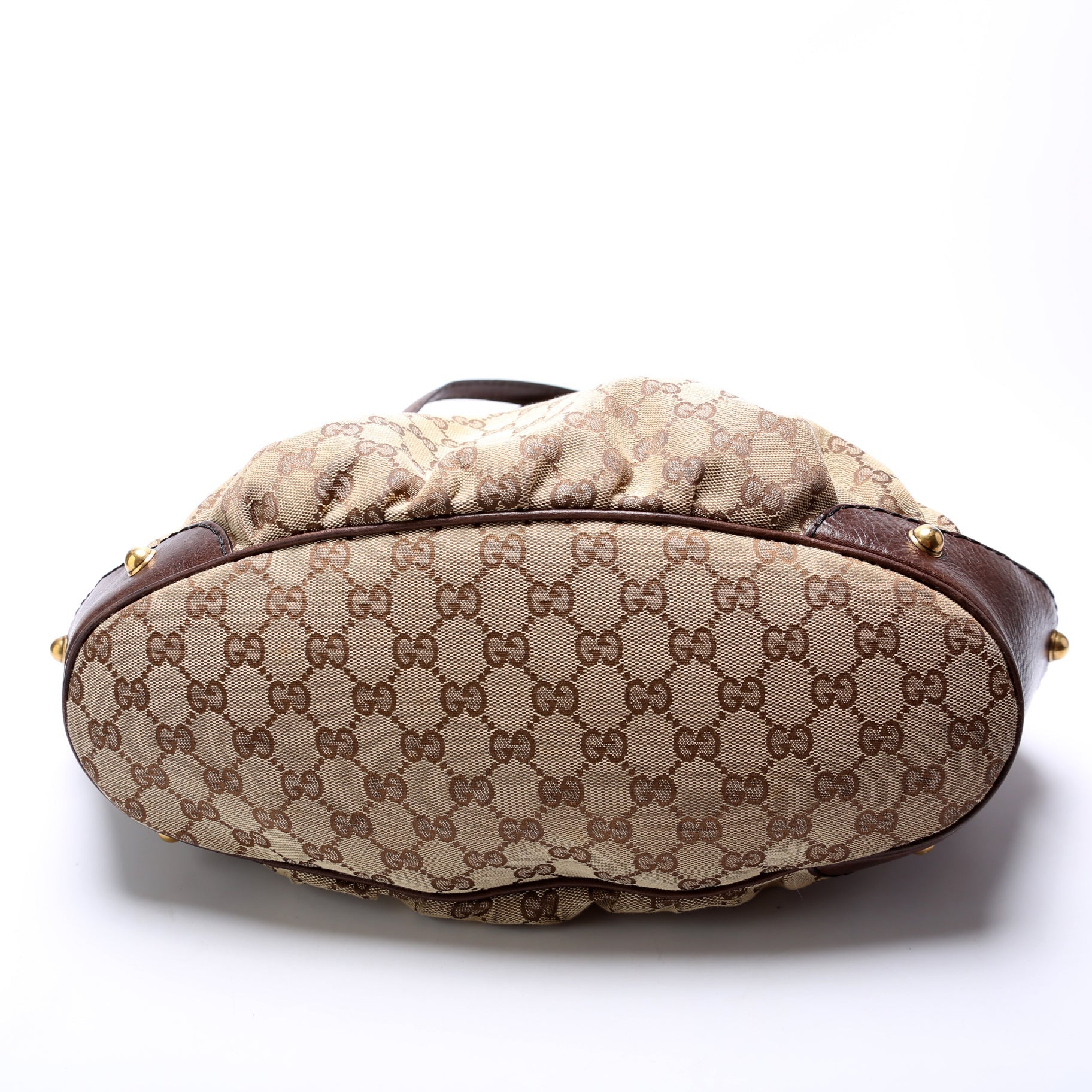 Gucci 203546 GG Canvas Jockey Medium Tote Bag