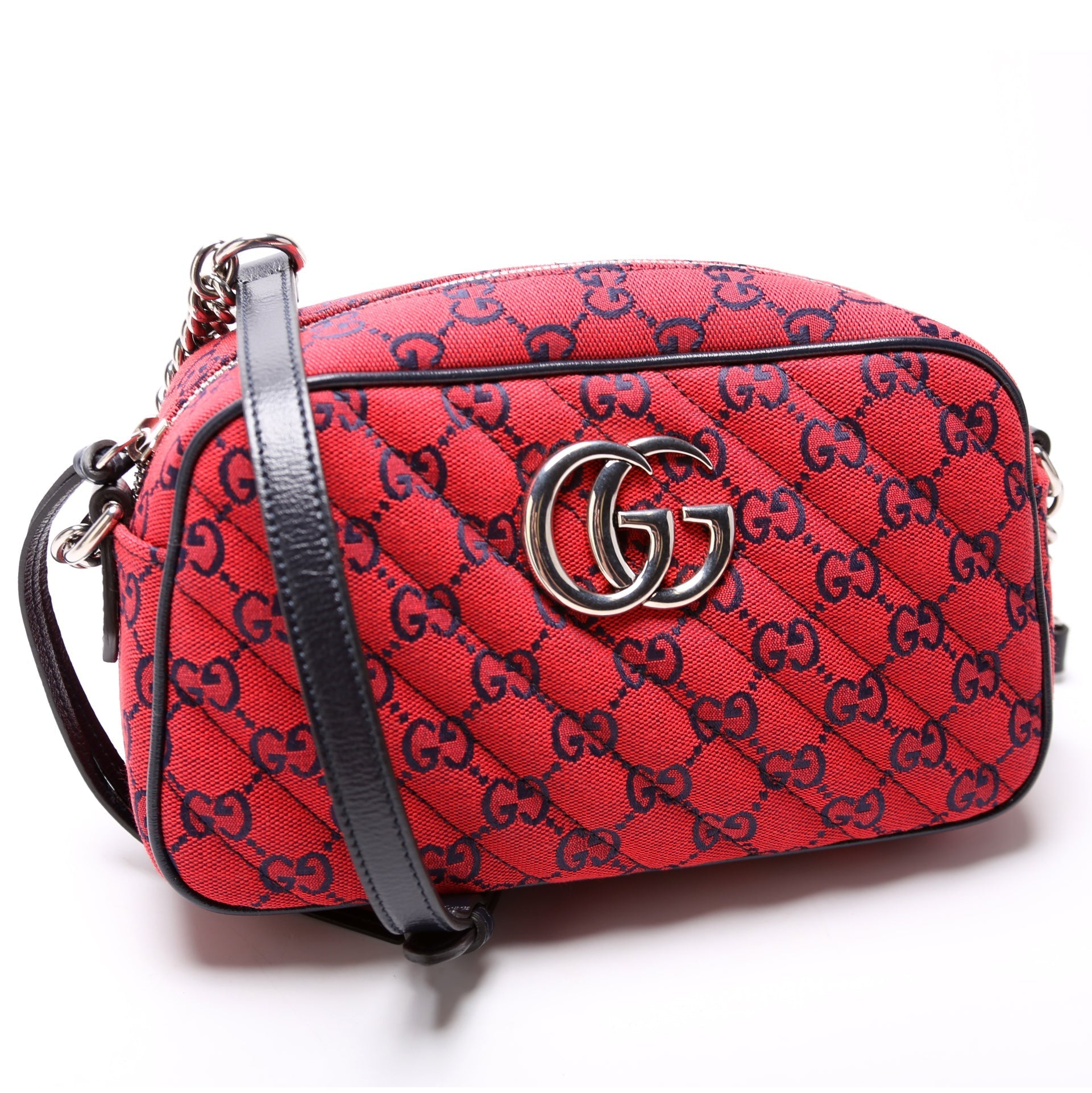 Gucci 447632 Marmont Small Multicolor Canvas Camera Bag