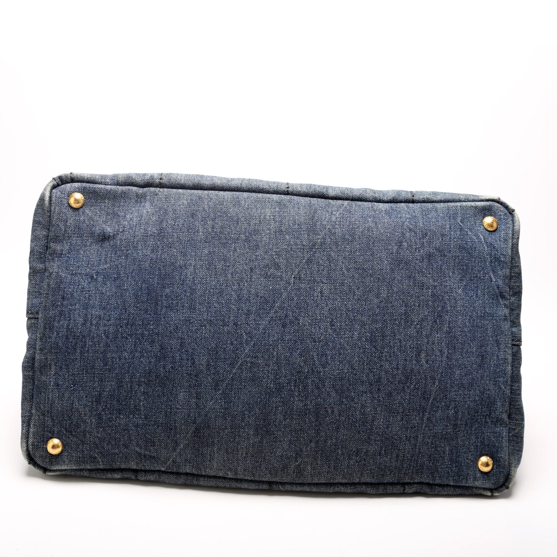 Prada Canapa Denim Canvas Large Tote Bag