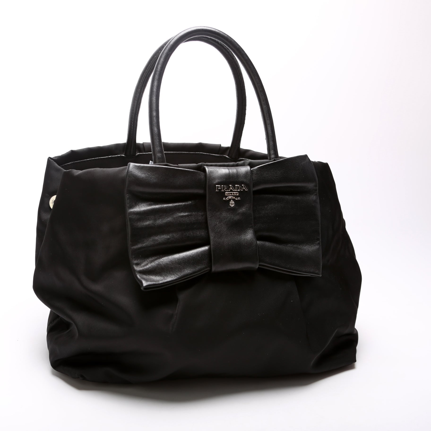 Prada Fiocco Bow Nylon Satchel Bag