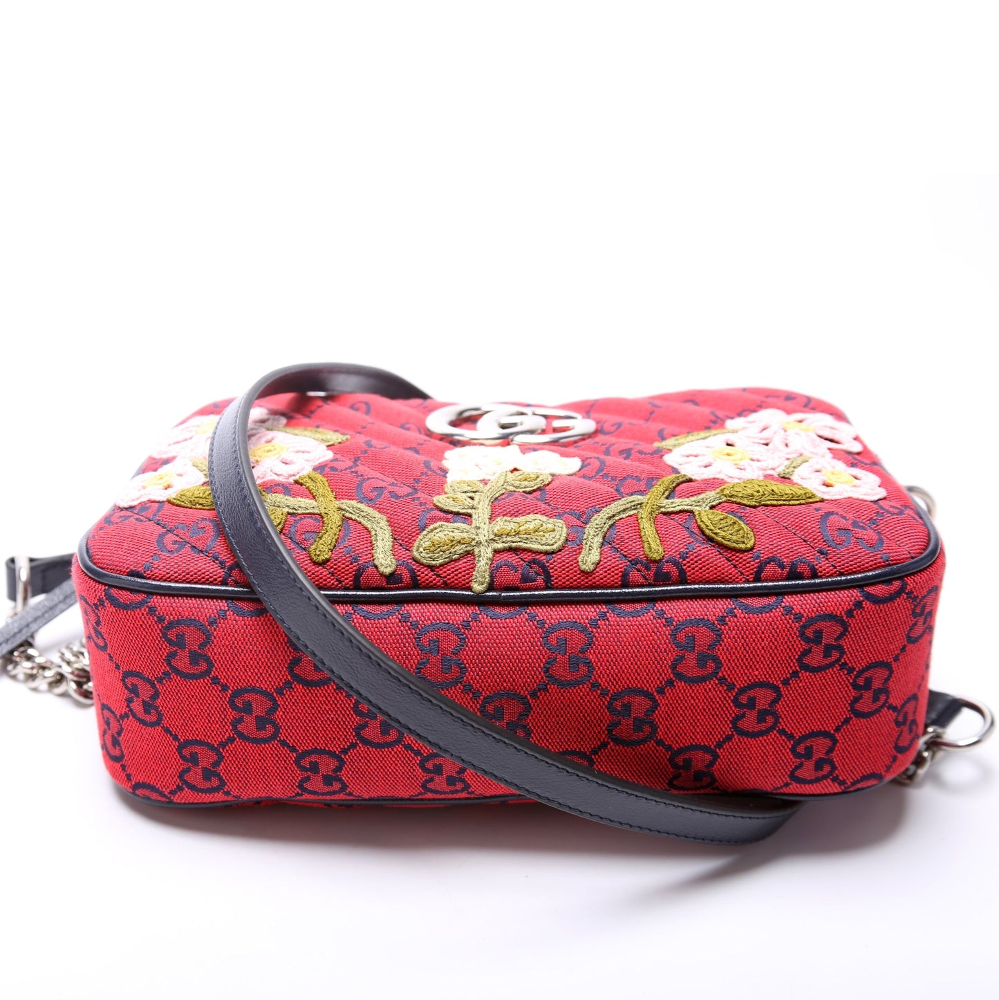 Gucci Marmont Small Camera Multicolor Embroidered Canvas 447632 Bag