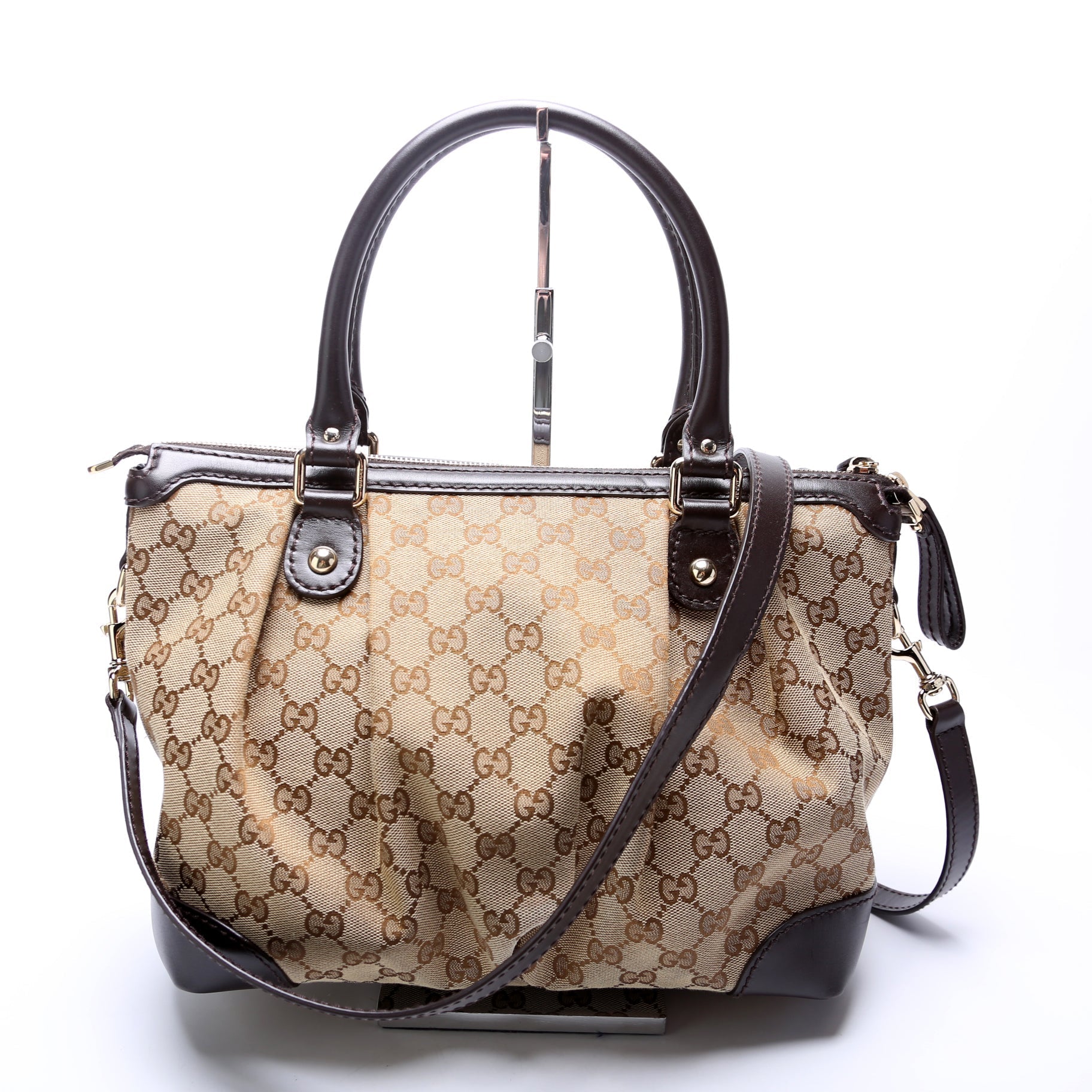 Gucci 247902 GG Canvas Sukey Satchel Bag