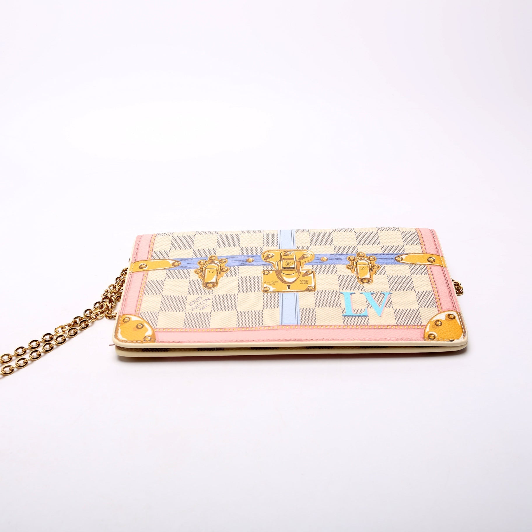 Louis Vuitton Pochette Weekend Summer Trunks Damier Azur