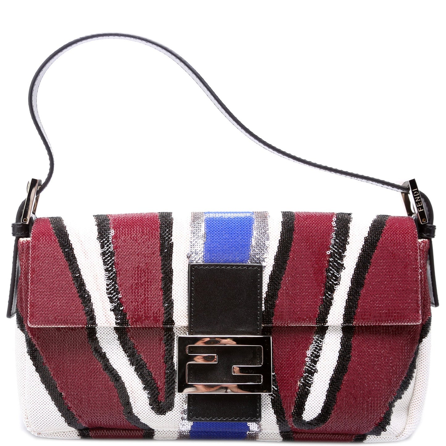 Fendi Baguette Sequined Zebra Stripe 8BR600 Bag