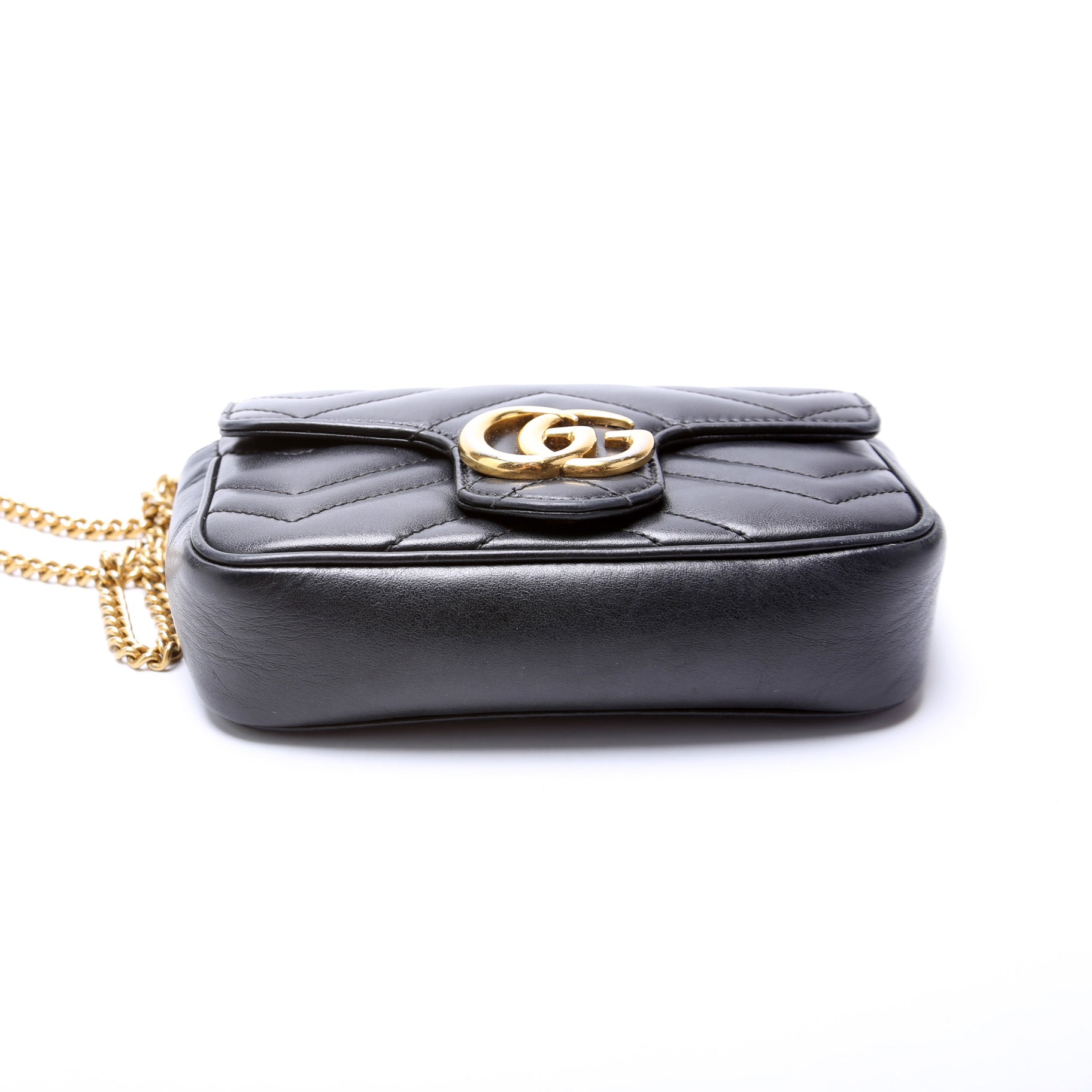 Gucci 476433 Marmont Leather Super Mini Flap Bag