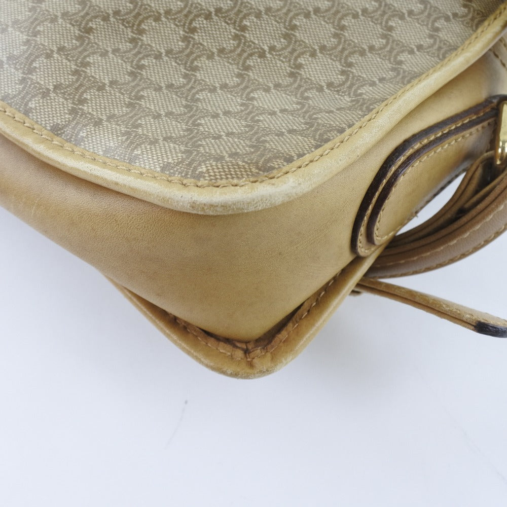 CELINE Shoulder Bag PVC Brown Macadam Women