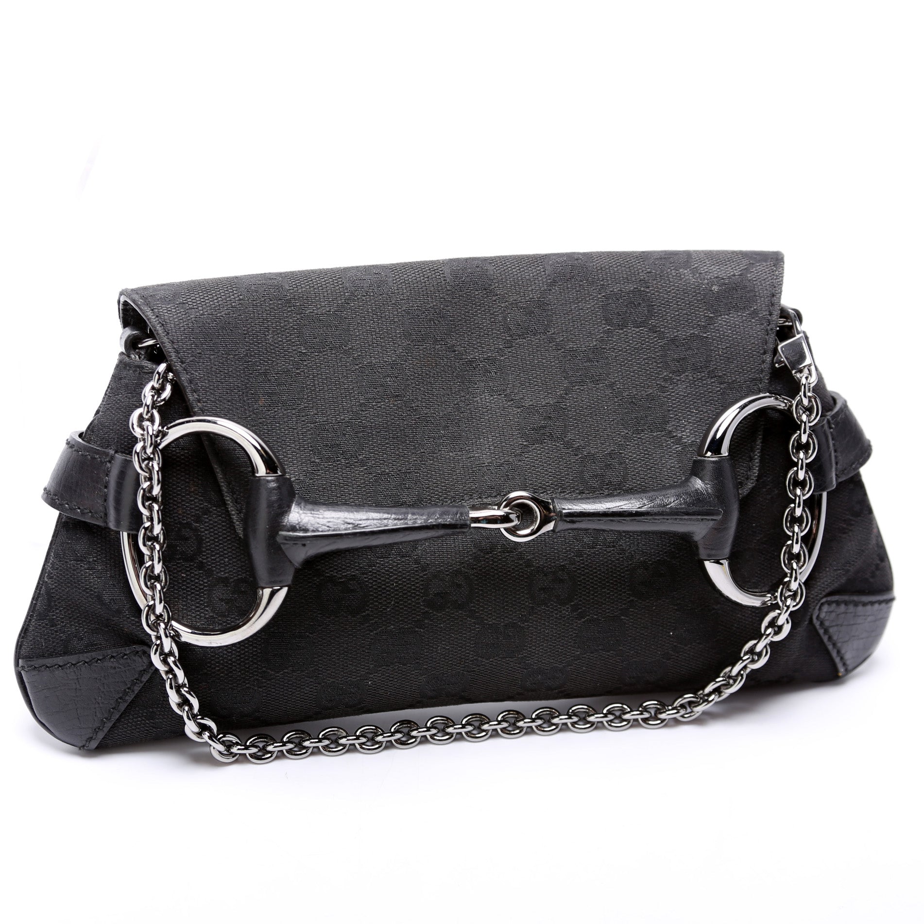 Gucci Horsebit GG Canvas Clutch 114923 Bag