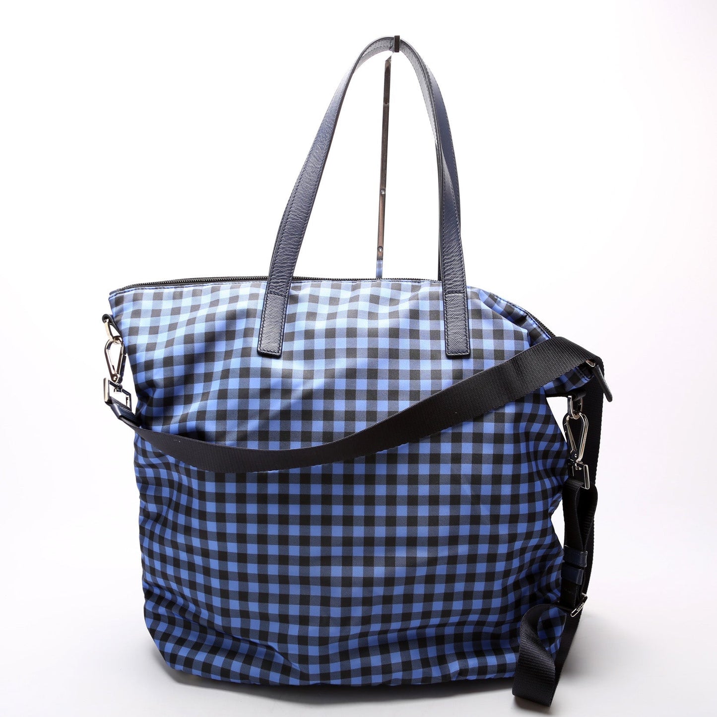 Prada Tessuto Nylon Gingham Tote Bag