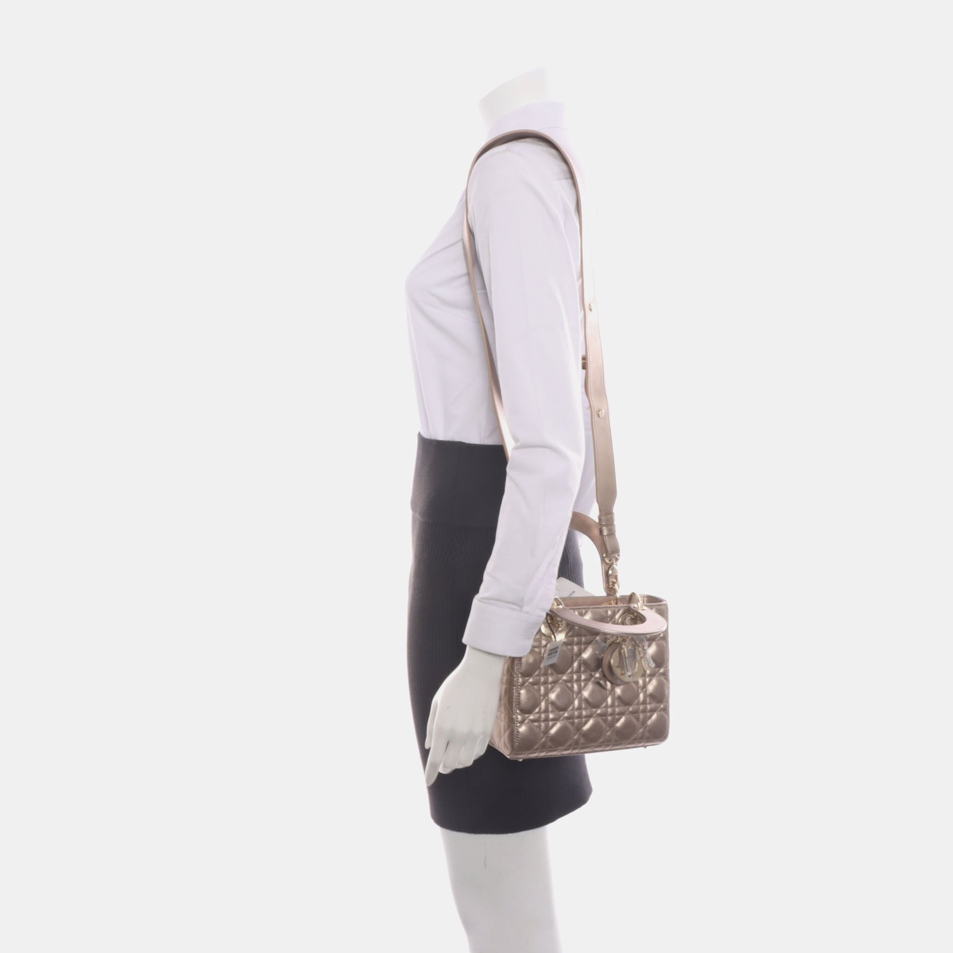 Lady Dior ABCdior Small Pink Irediscent and Metallic Cannage Lambskin Handbag