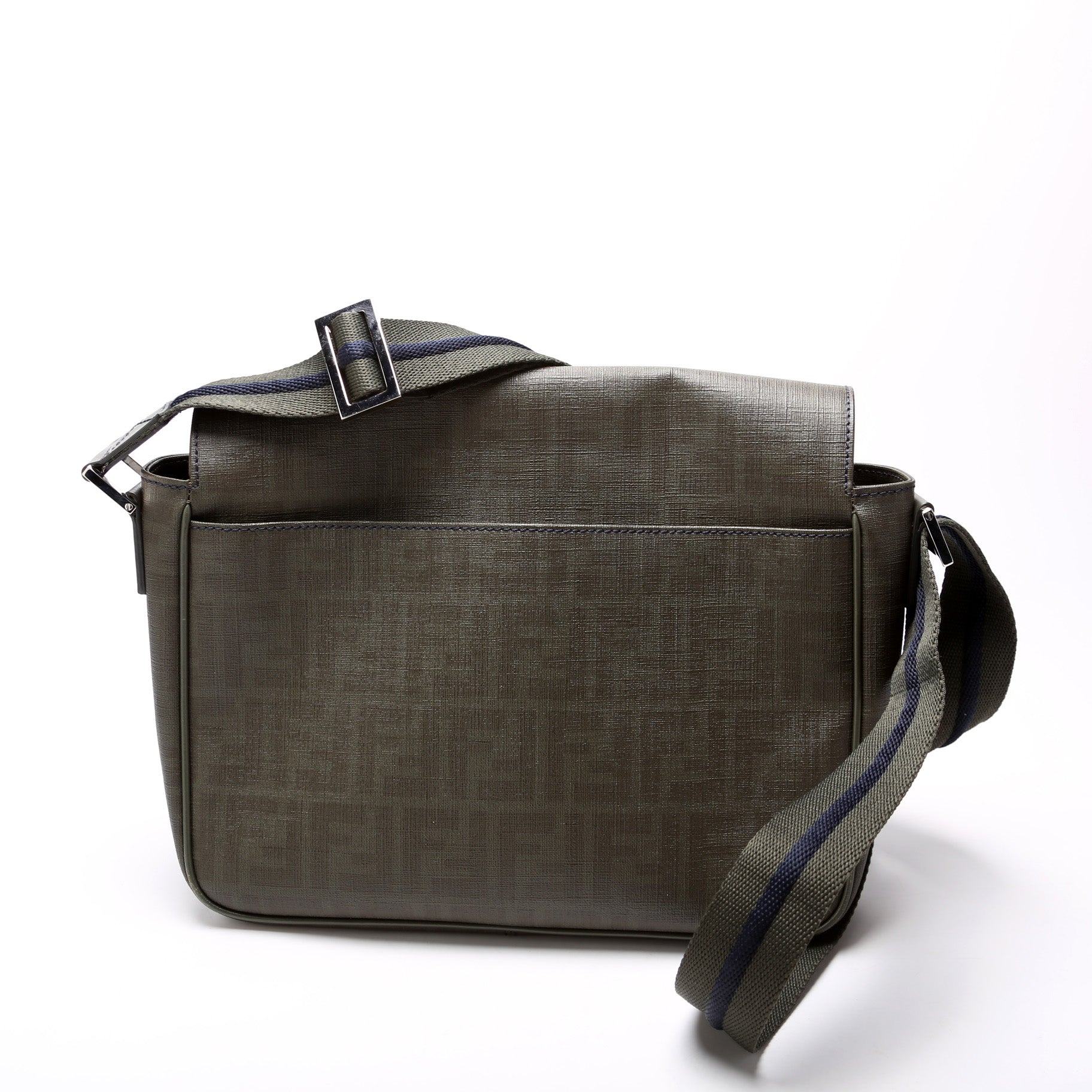 Fendi 7VA258 Zucca Spalmati Coated Canvas Messenger Bag