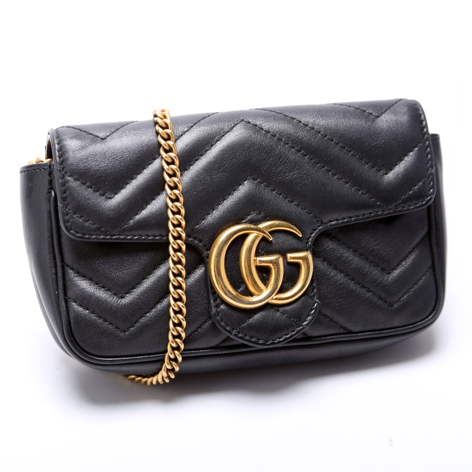 Gucci 476433 Marmont Leather Super Mini Flap Bag