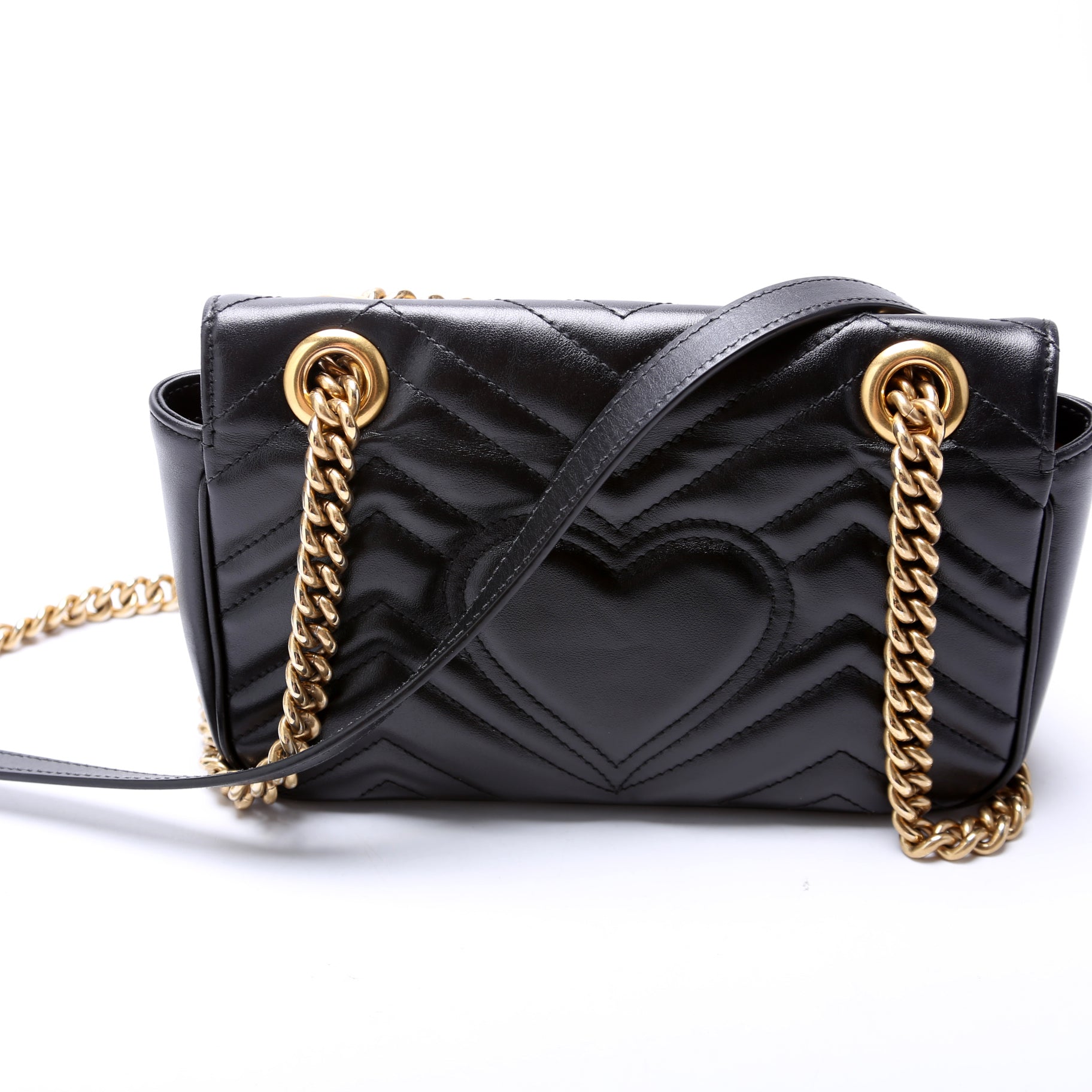 Gucci 446744 Marmont Leather Shoulder Mini Flap Bag
