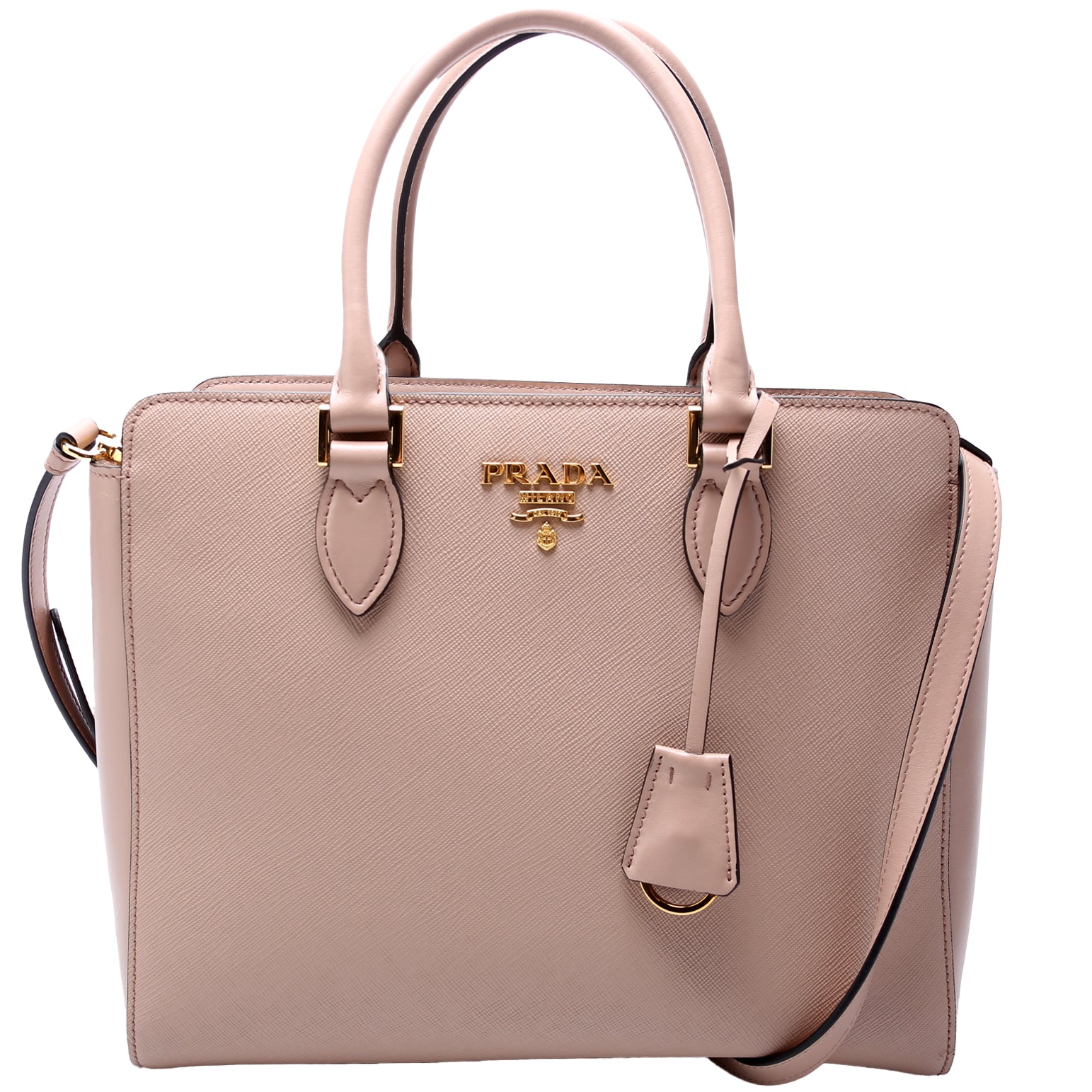 Prada Saffiano/Calfskin Top Handle Bag