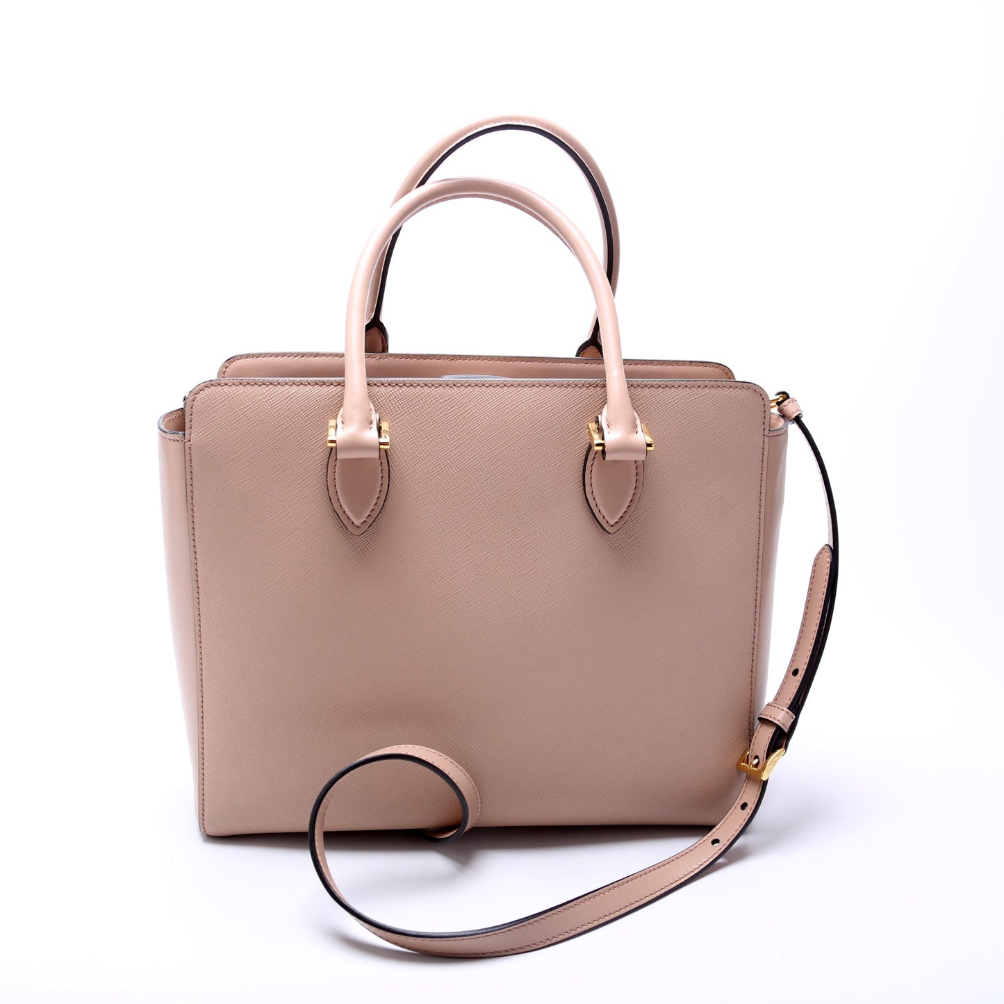 Prada Saffiano/Calfskin Top Handle Bag