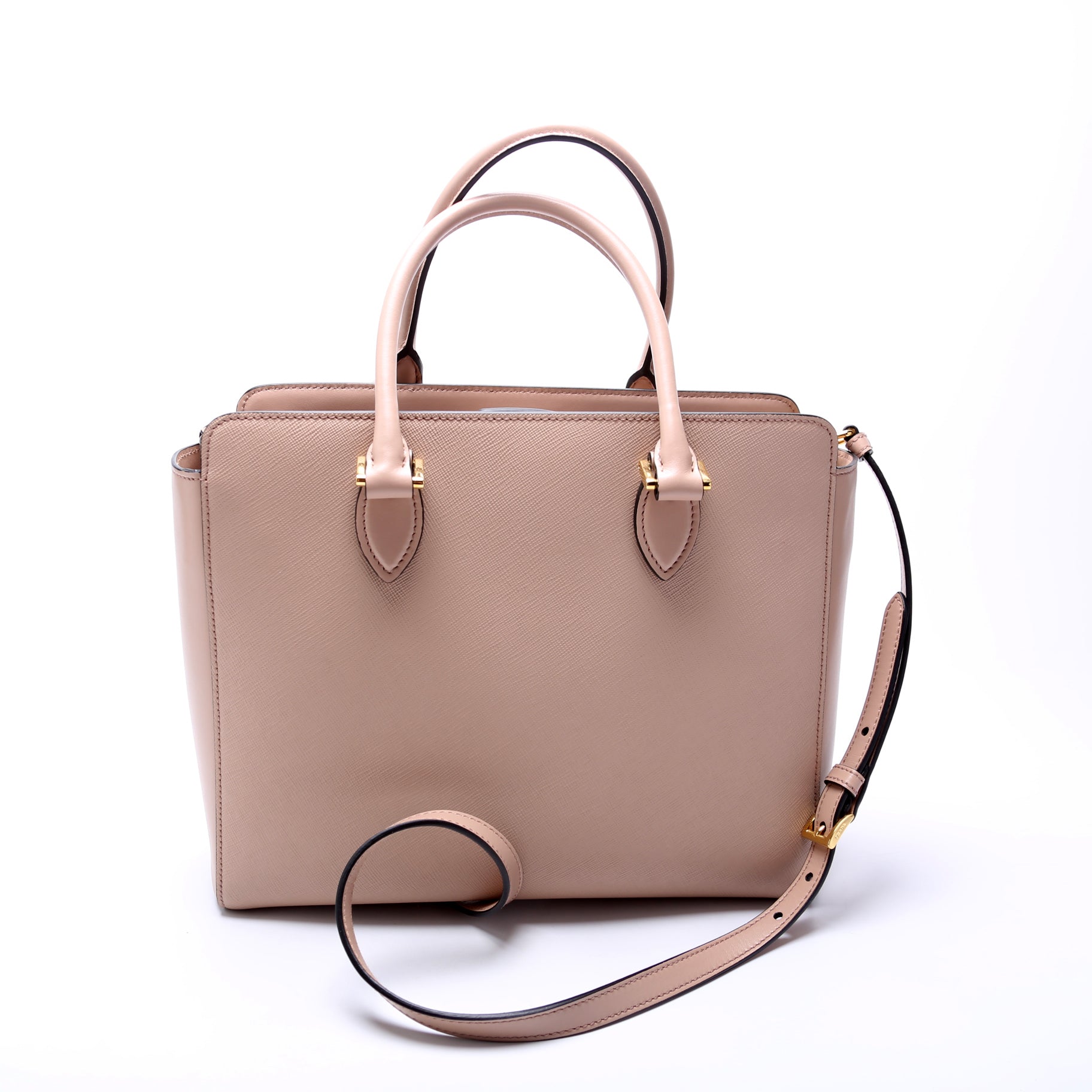 Prada Saffiano/Calfskin Top Handle Bag