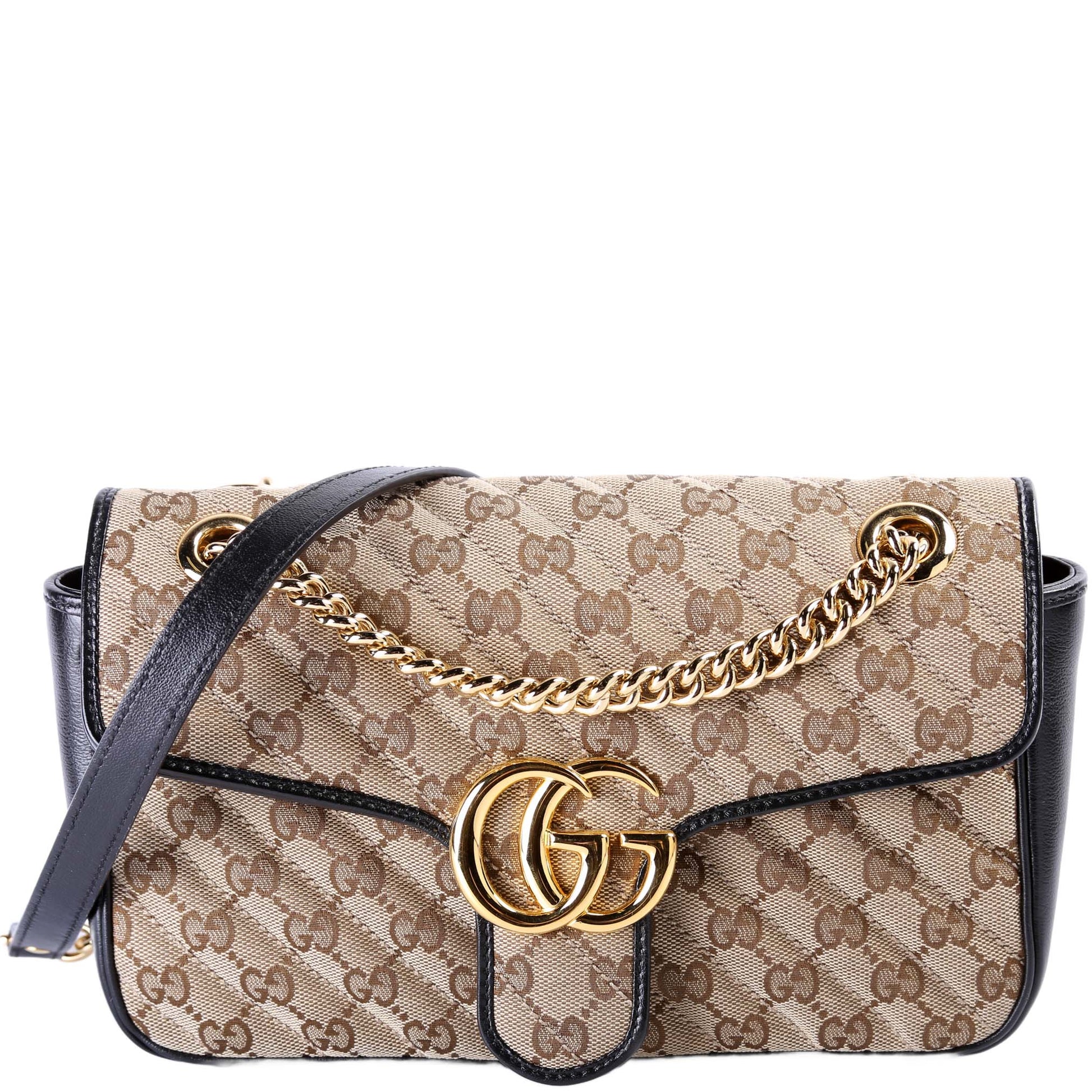 Gucci 443497 Marmont Shoulder Quilted Canvas Small Flap Bag