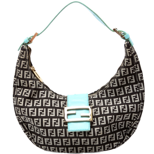 Fendi Zucchino Half Moon Hobo 8BR020 Bag