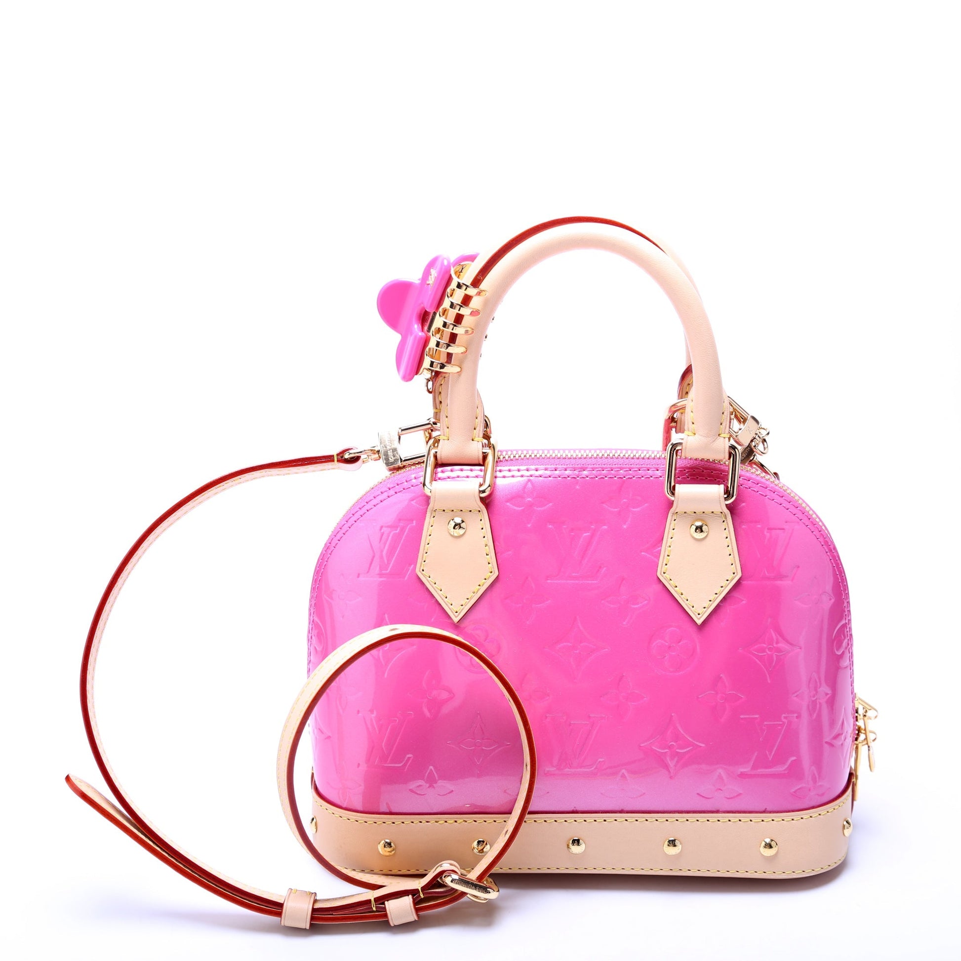 Louis Vuitton Alma BB Vernis Neon Pink