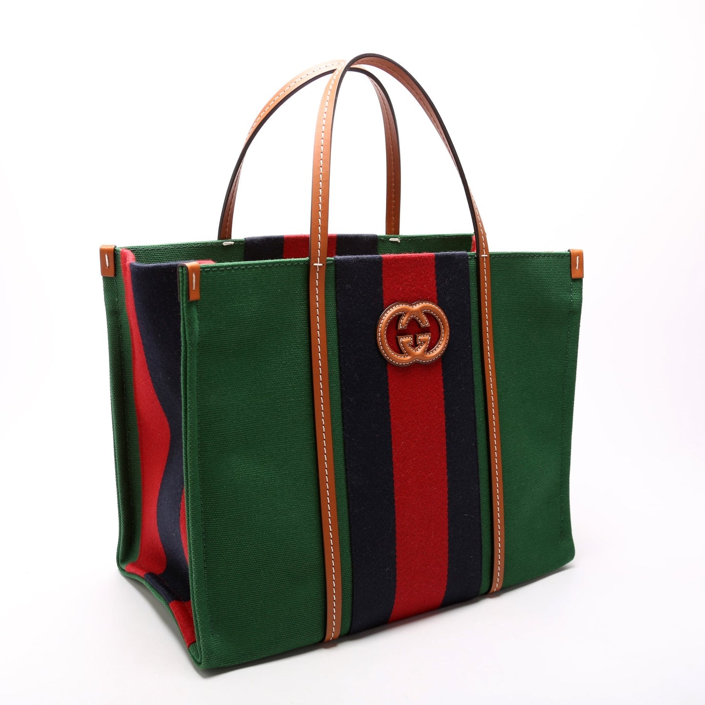 Gucci 727721 Small Interlocking G Web Tote Bag