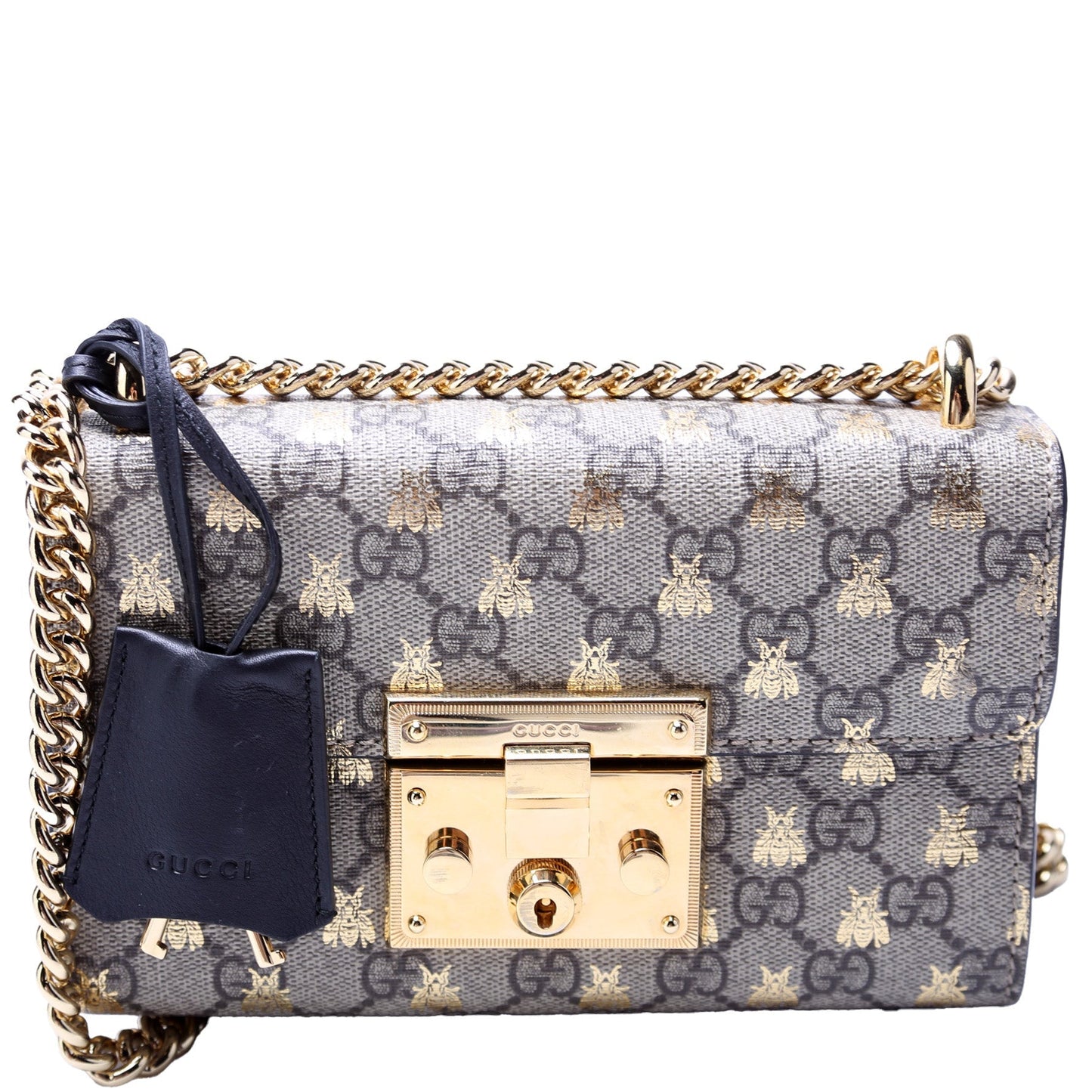 Gucci 409487 Padlock GG Supreme Bee Small Bag