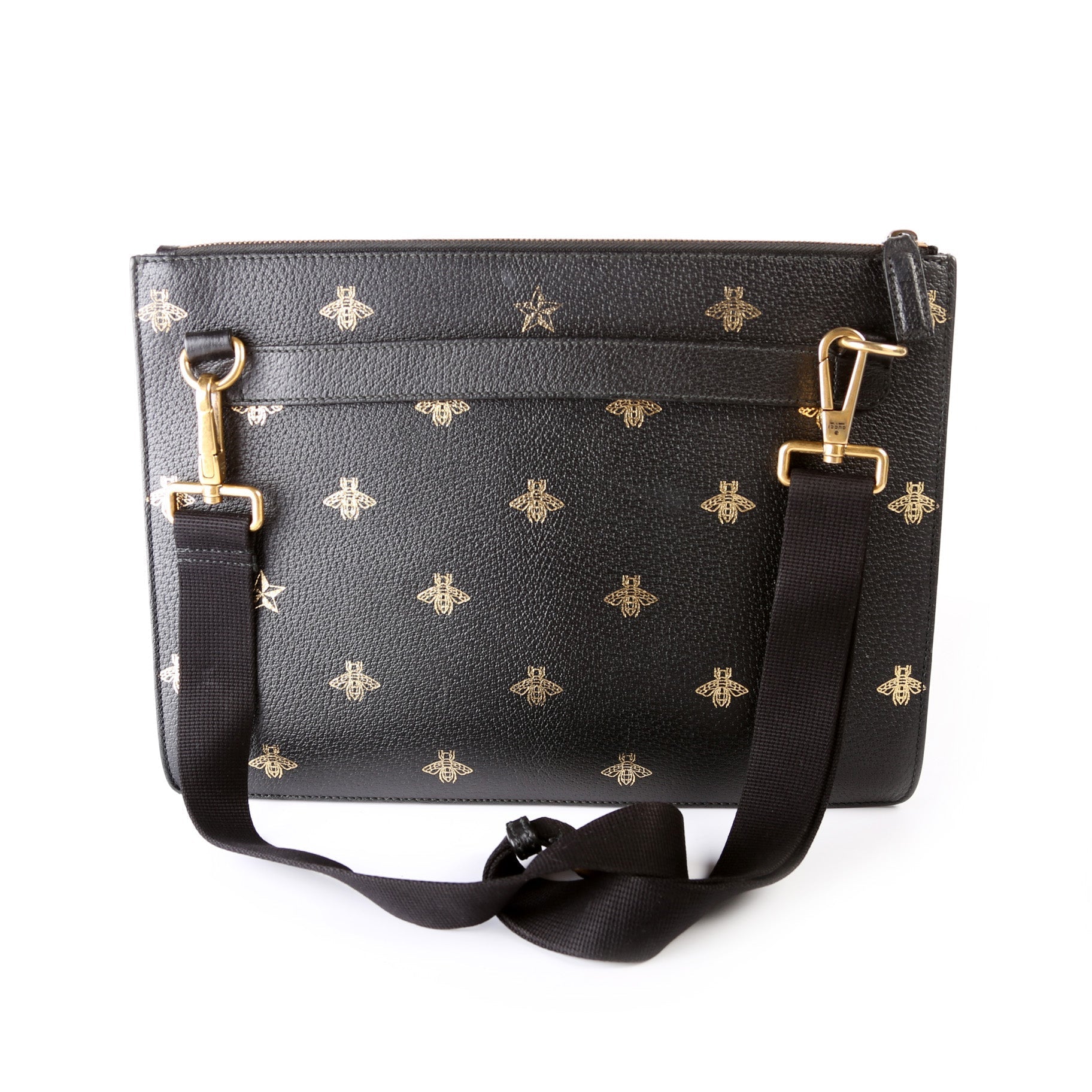 Gucci 450976 Bee Star Leather Messenger Bag
