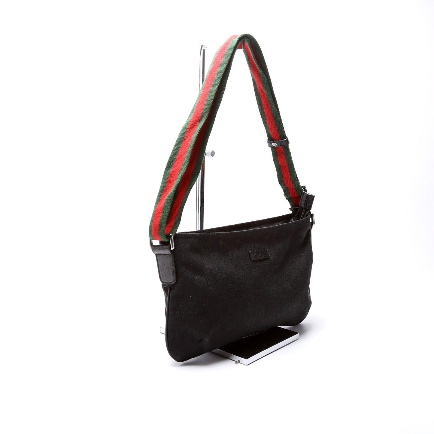 Gucci 189749 GG Canvas Shelly Web Shoulder Bag