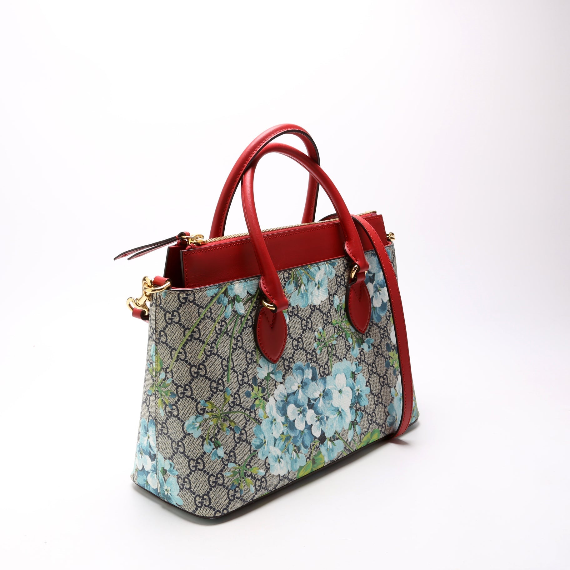 Gucci 546316 GG Blooms Medium Zip Tote Bag