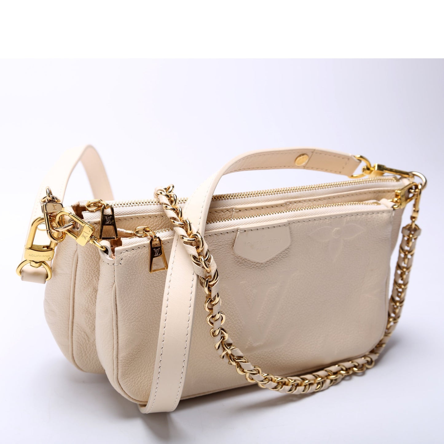 Designer Women's Crossbody Bag | Louis Vuitton Multi Pochette Empreinte Cream