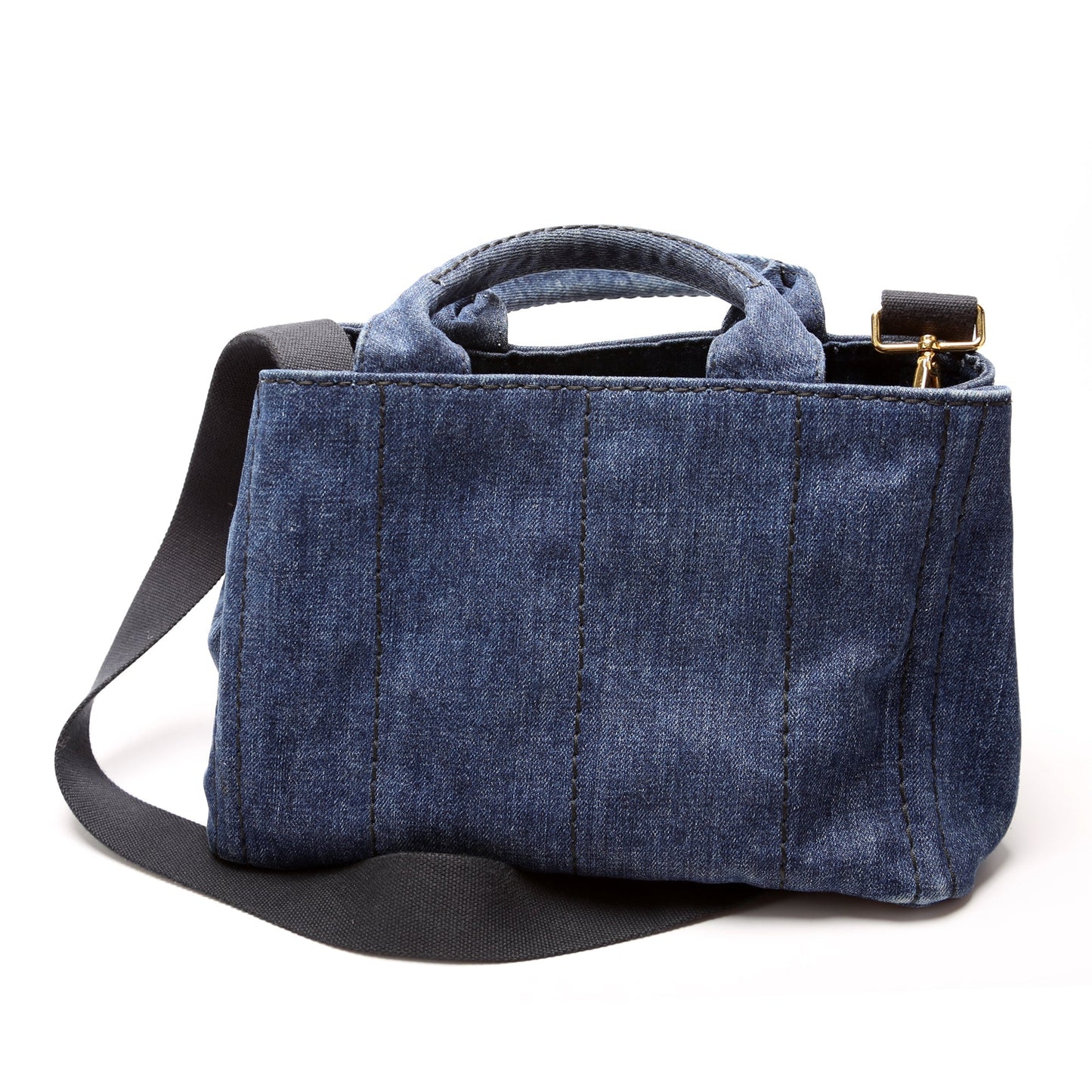 Prada Canapa Denim Canvas Tote Bag