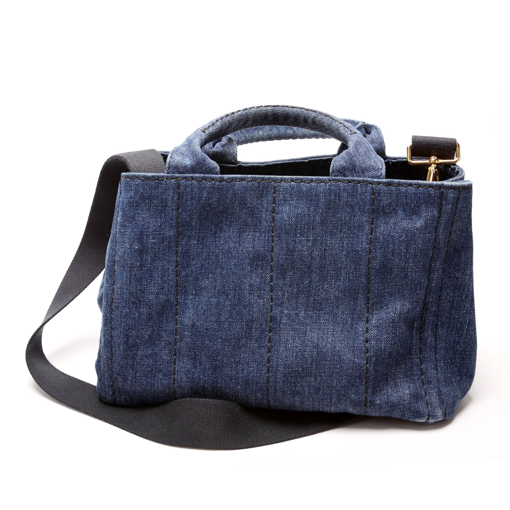Prada Canapa Denim Canvas Tote Bag