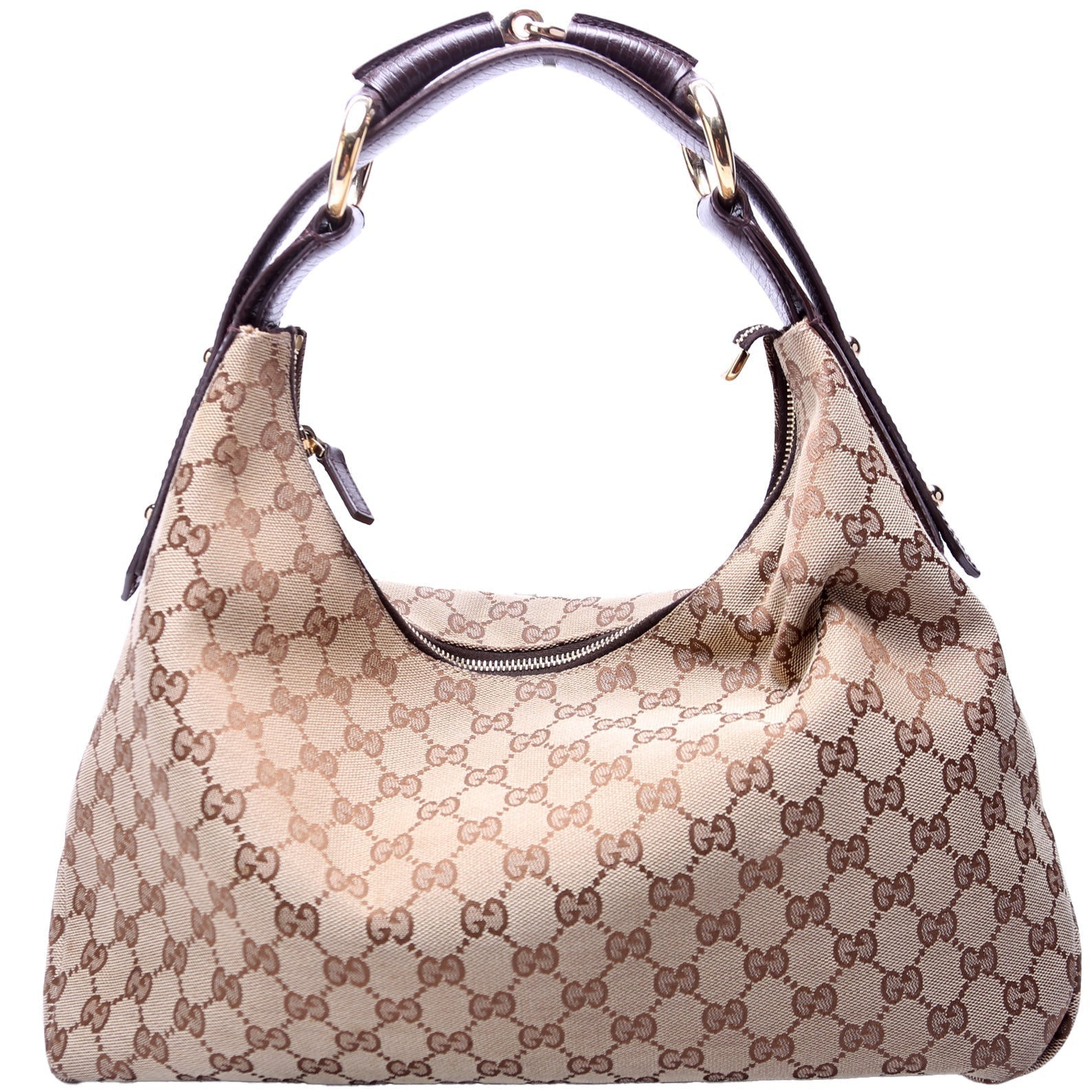 Gucci Horsebit GG Canvas Hobo Bag