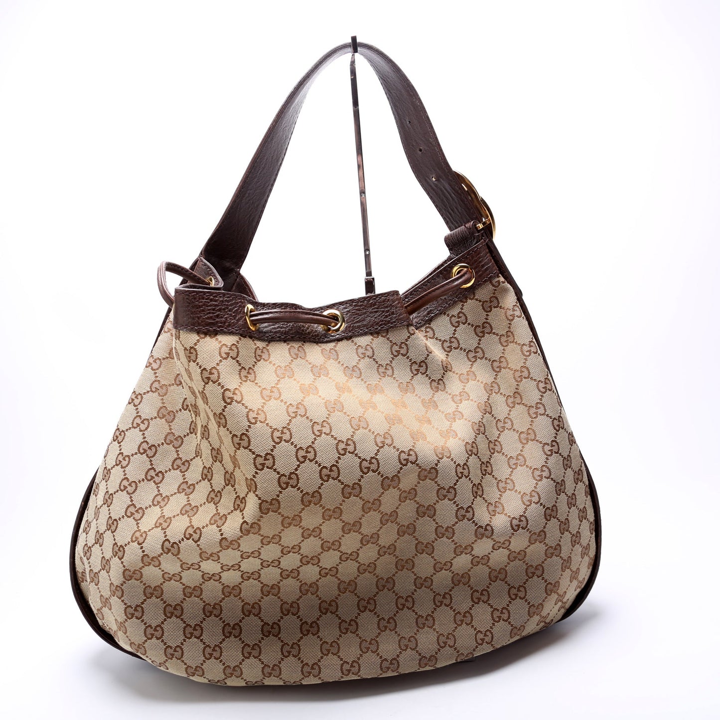 Gucci 223951 GG Canvas Interlocking Icon Drawstring Hobo Bag